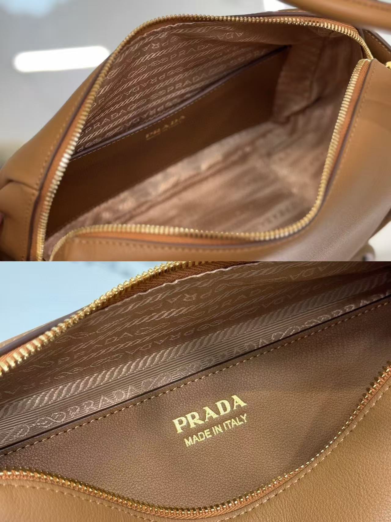 Prada Darling Handbag Caramel Soft Grain Leather