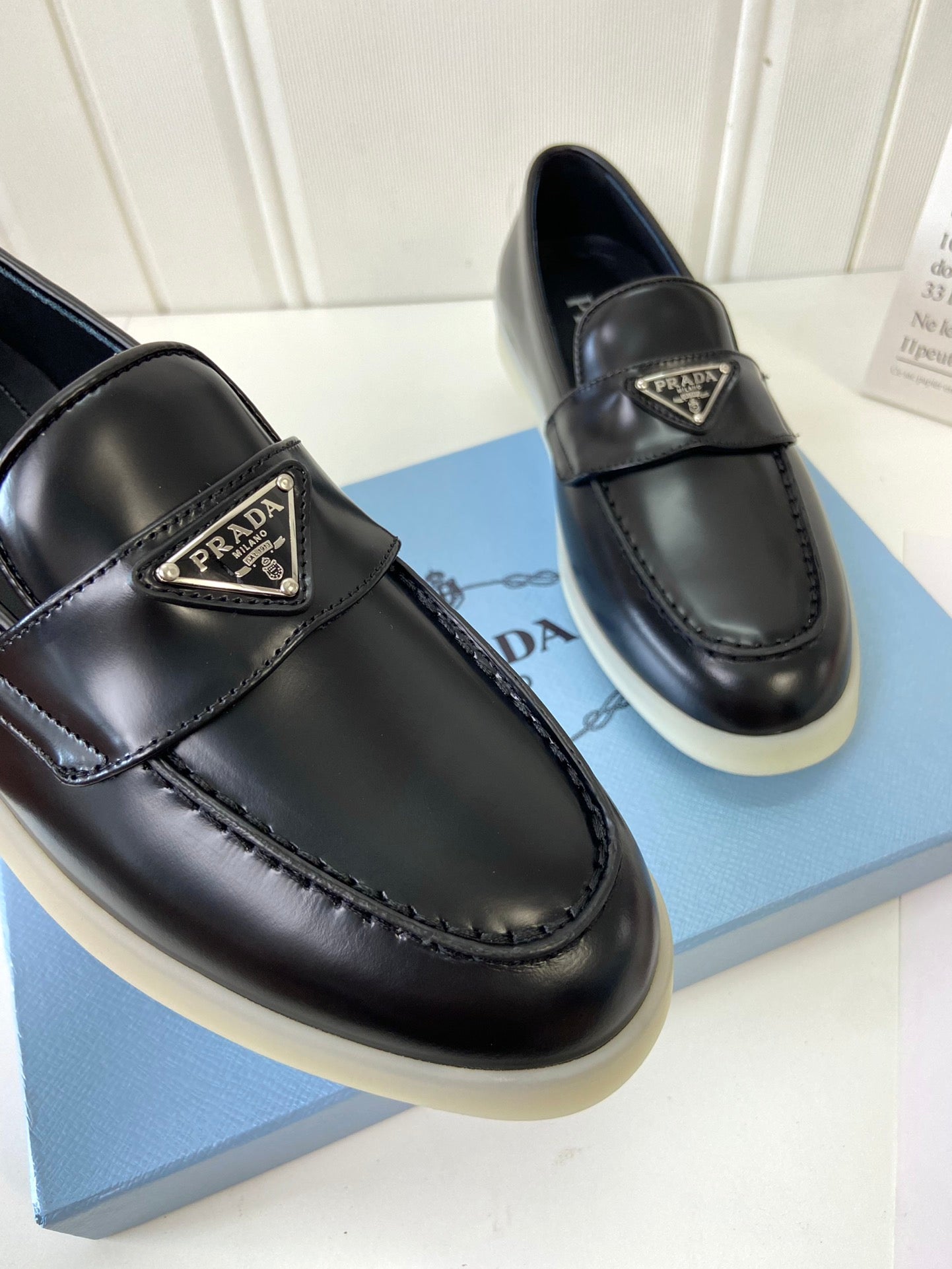 Prada Silhouette Loafers Black Leather 839211