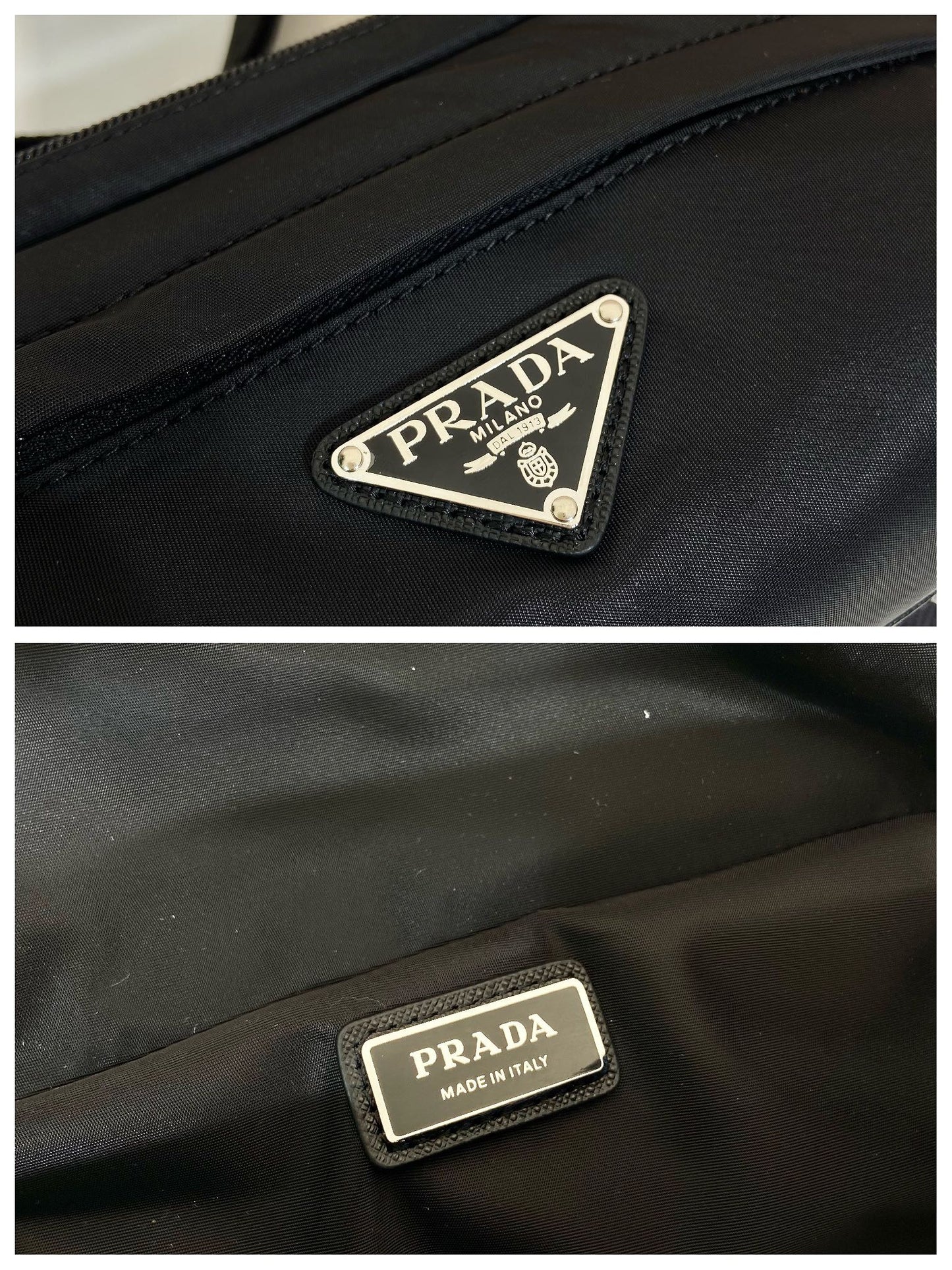Prada Mini Messenger Bag 20cm Black Re-Nylon Leather