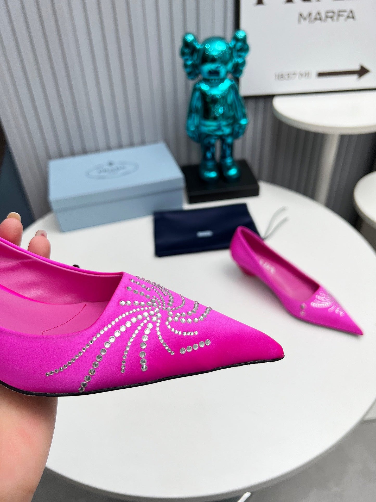 Prada 26SS Pumps 4cm Hot Pink Satin 680958