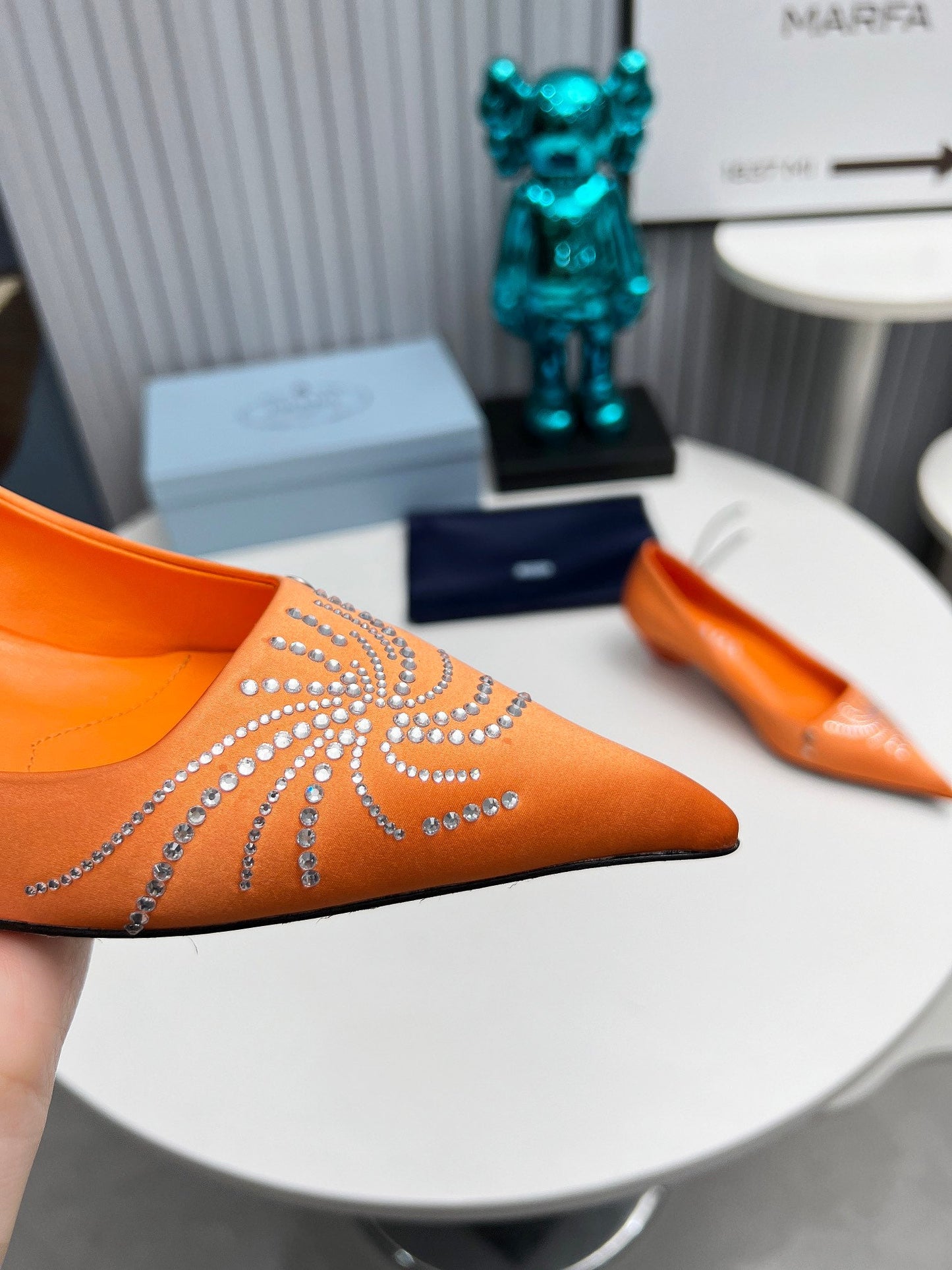 Prada 26SS Pumps 4cm Orange Satin 680960