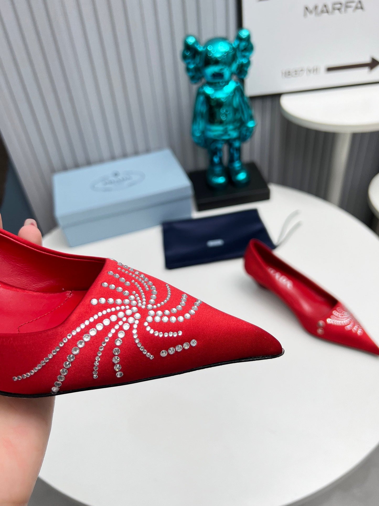 Prada 26SS Pumps 4cm Red Satin 680965