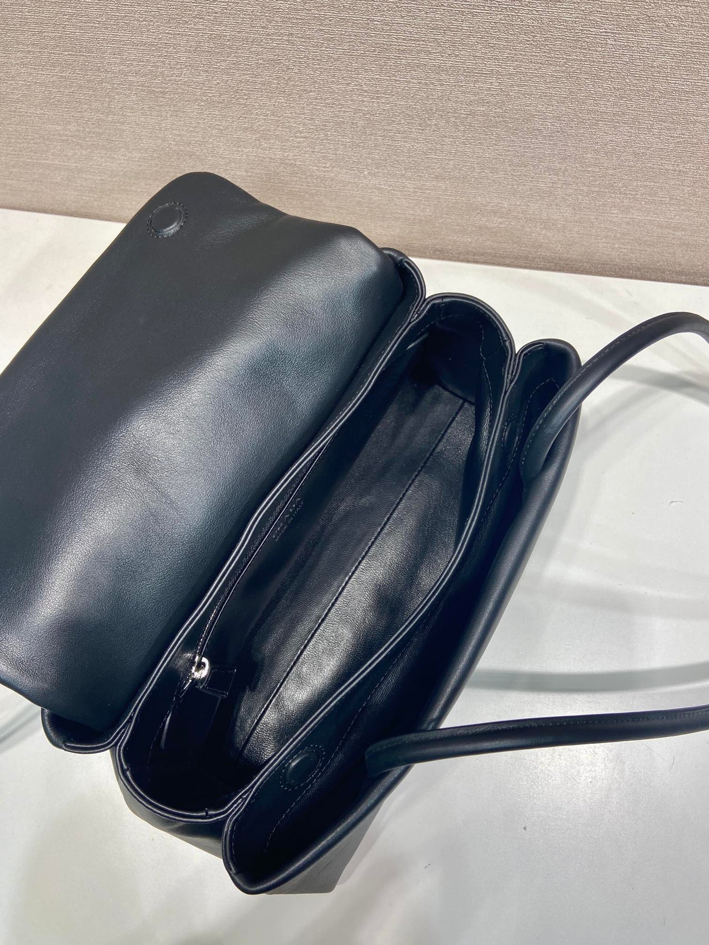 Prada Passage Medium Bag 28cm Black Leather Re-Nylon