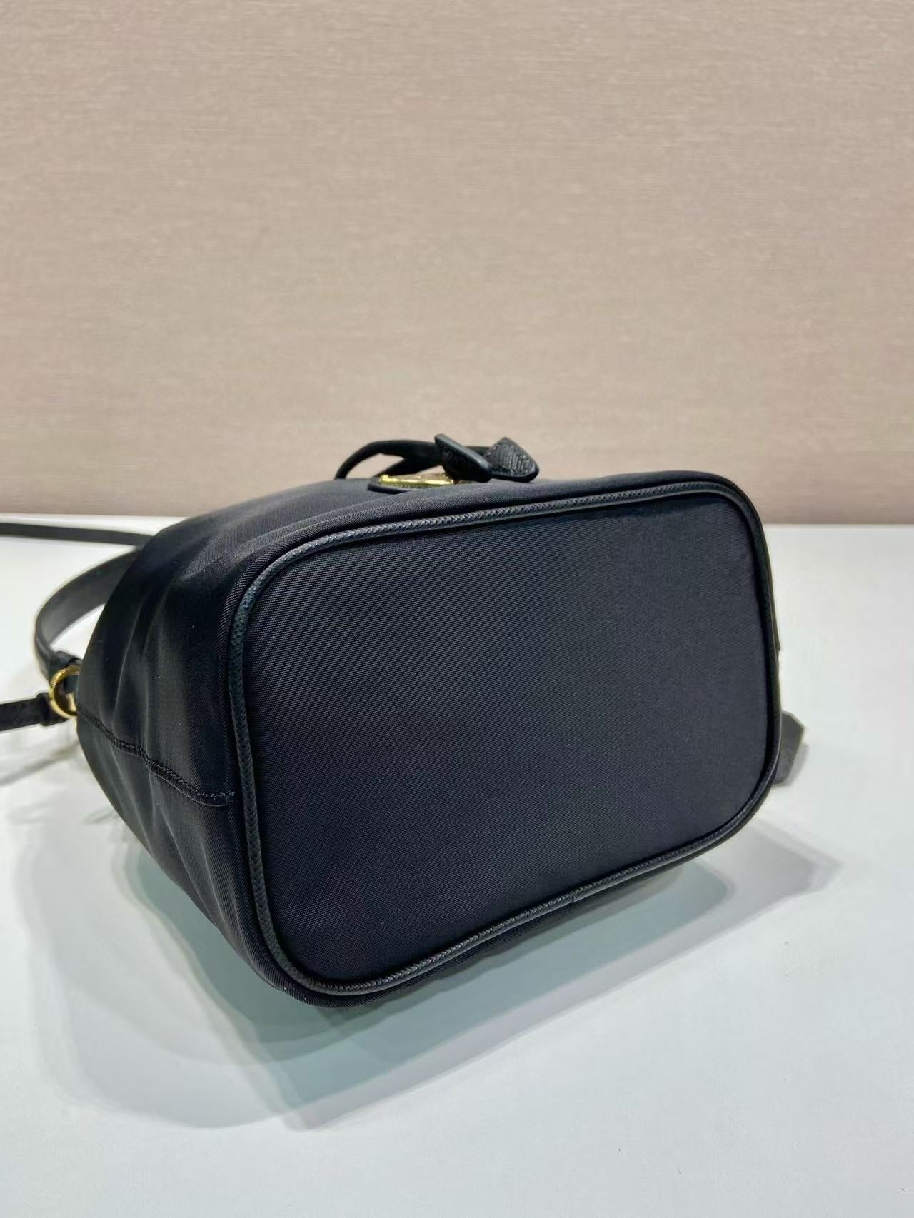 PRA bucket bag 19 black nylon fabric