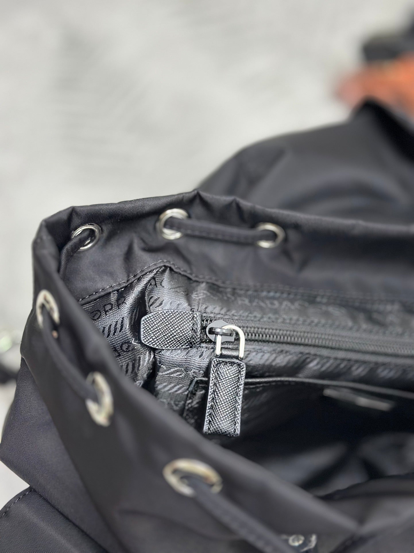 Prada 2026 Backpack 23.5cm Black Re-Nylon