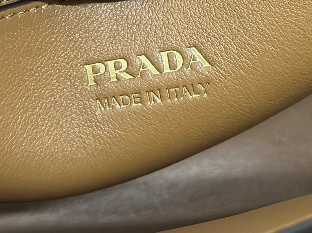 Prada Buckle Tote Bag 28cm Brown Cowhide