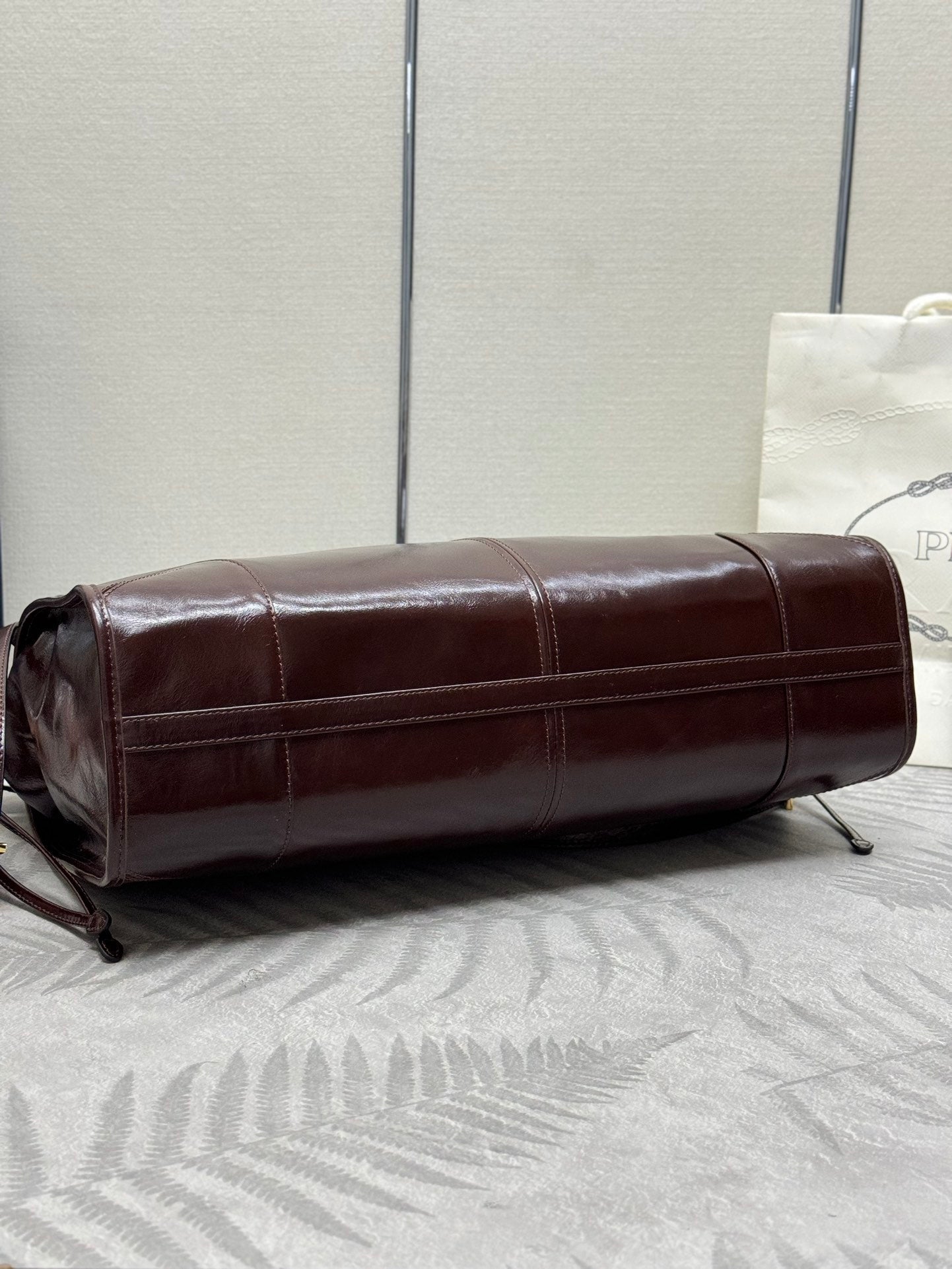 Prada Bonnie Extra-Large 42cm Dark Burdundy Calfskin