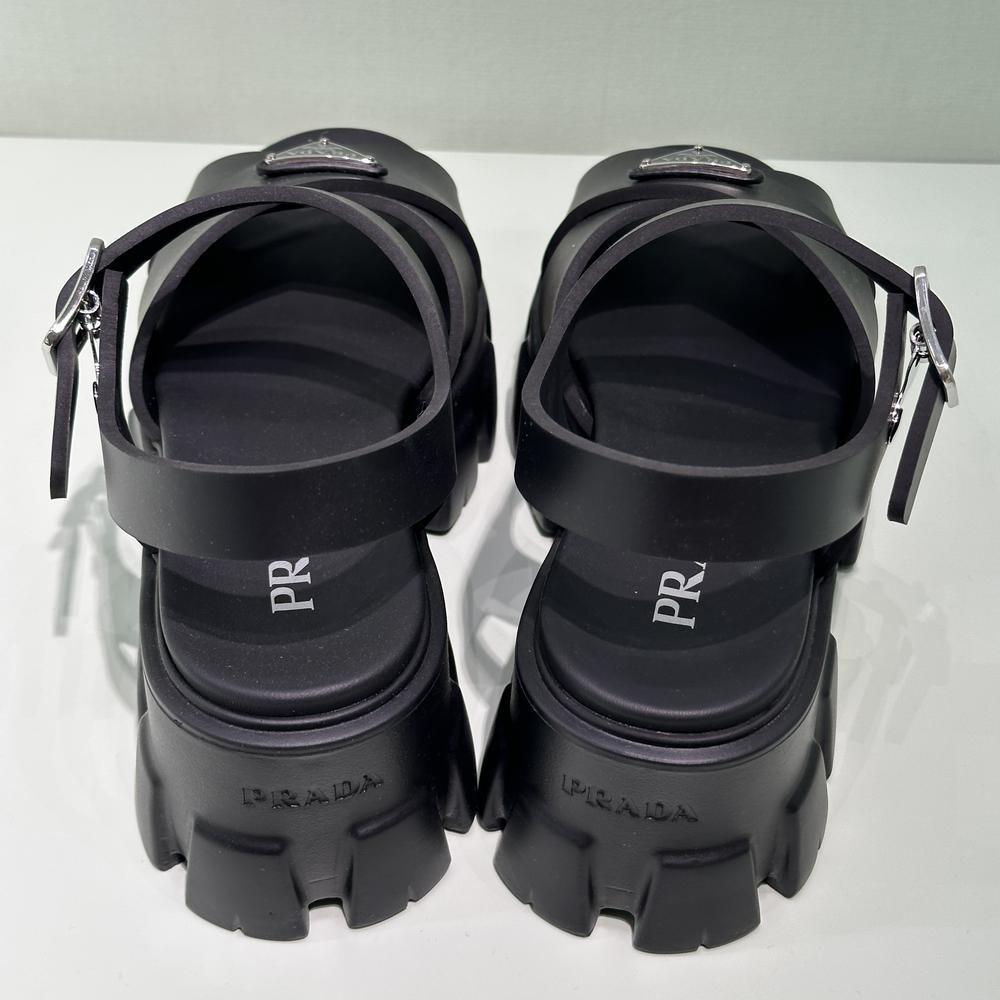 Prada Monolith Sandals Black