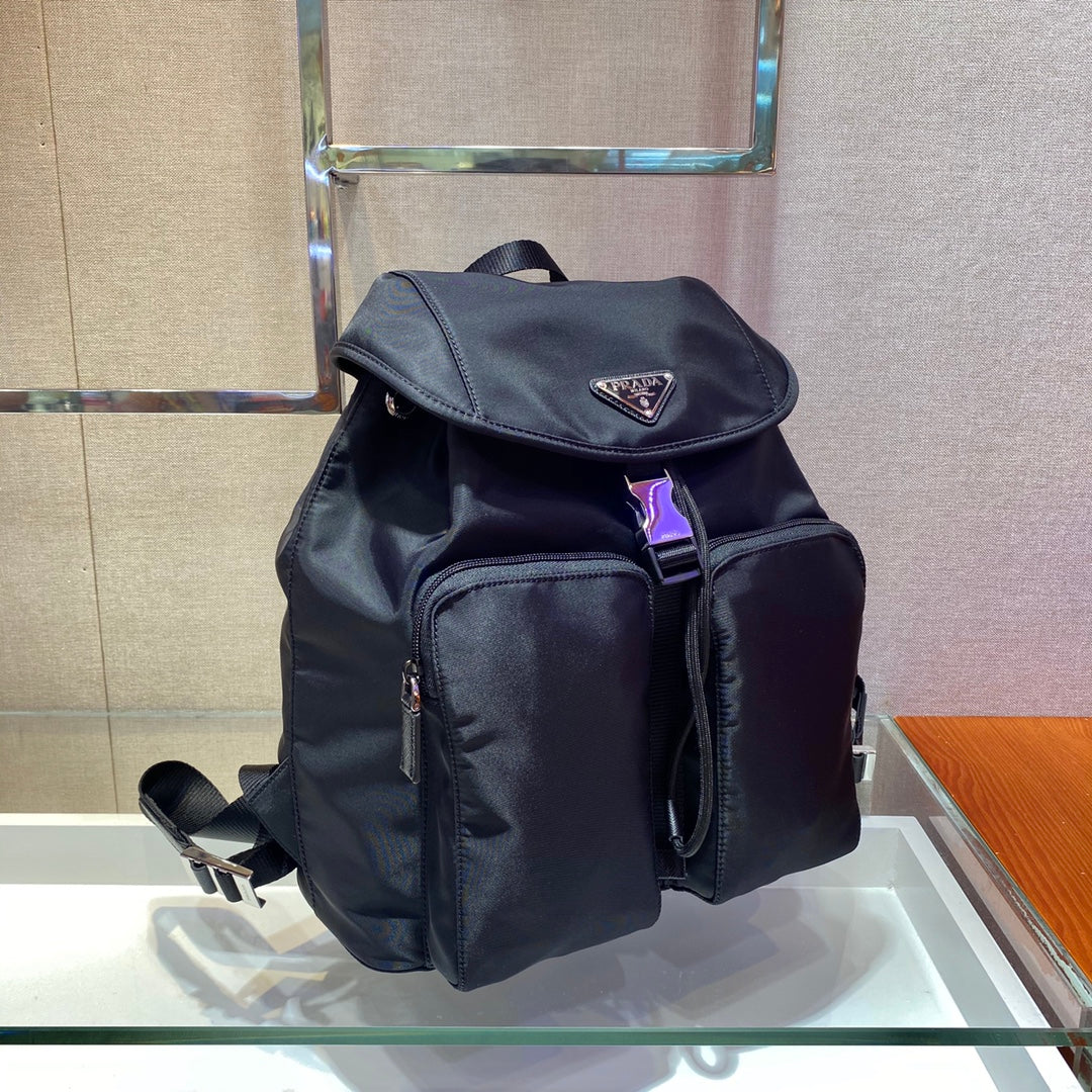 Prada 2026 Backpack 30cm Black Re-Nylon