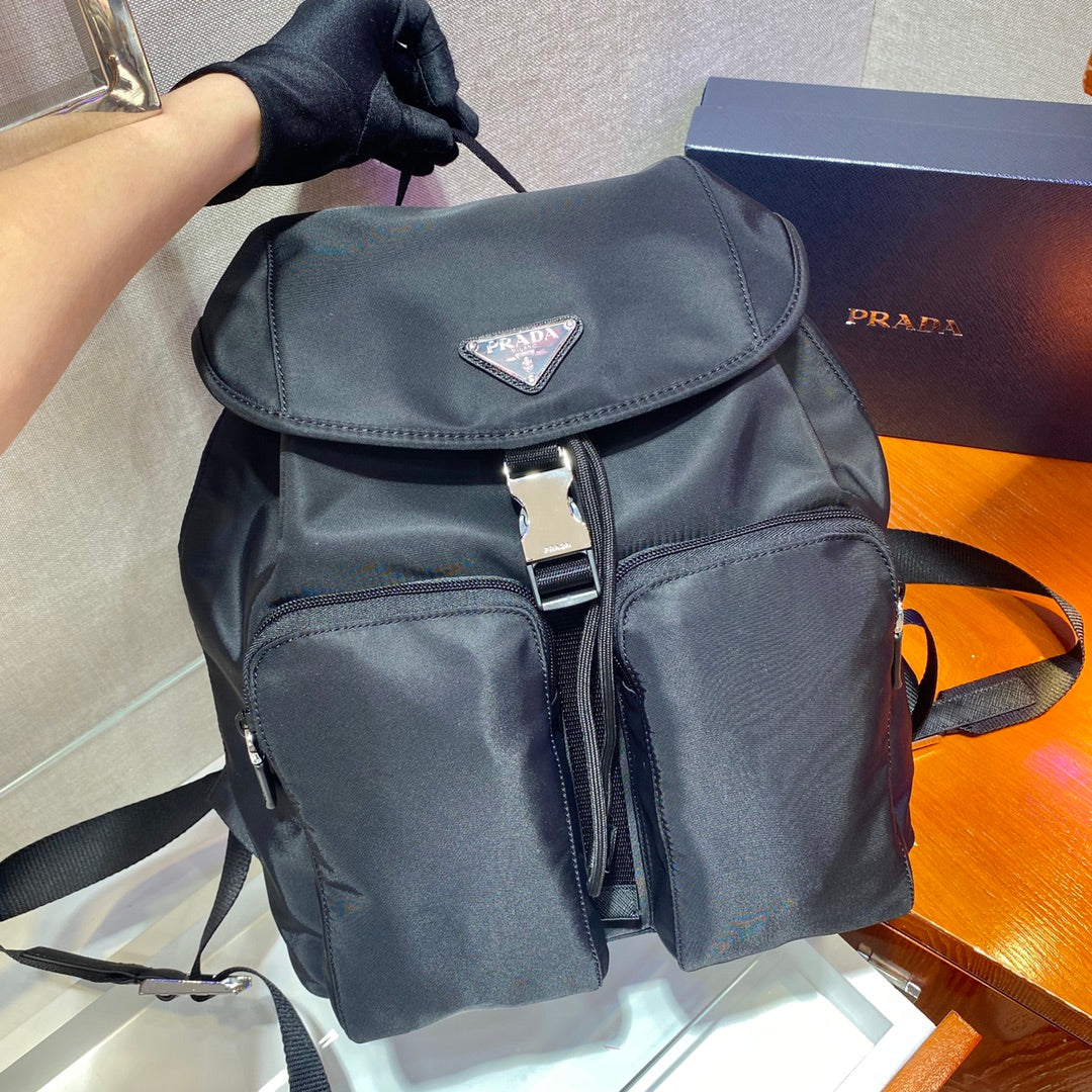 Prada 2026 Backpack 30cm Black Re-Nylon