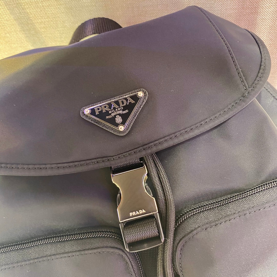 Prada 2026 Backpack 30cm Black Re-Nylon