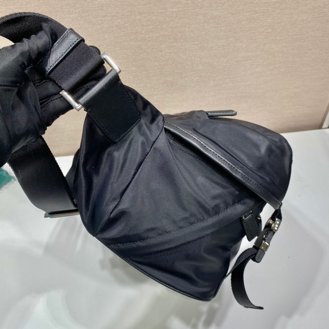 Prada Mini Messenger Bag 32cm Black Re-Nylon Leather