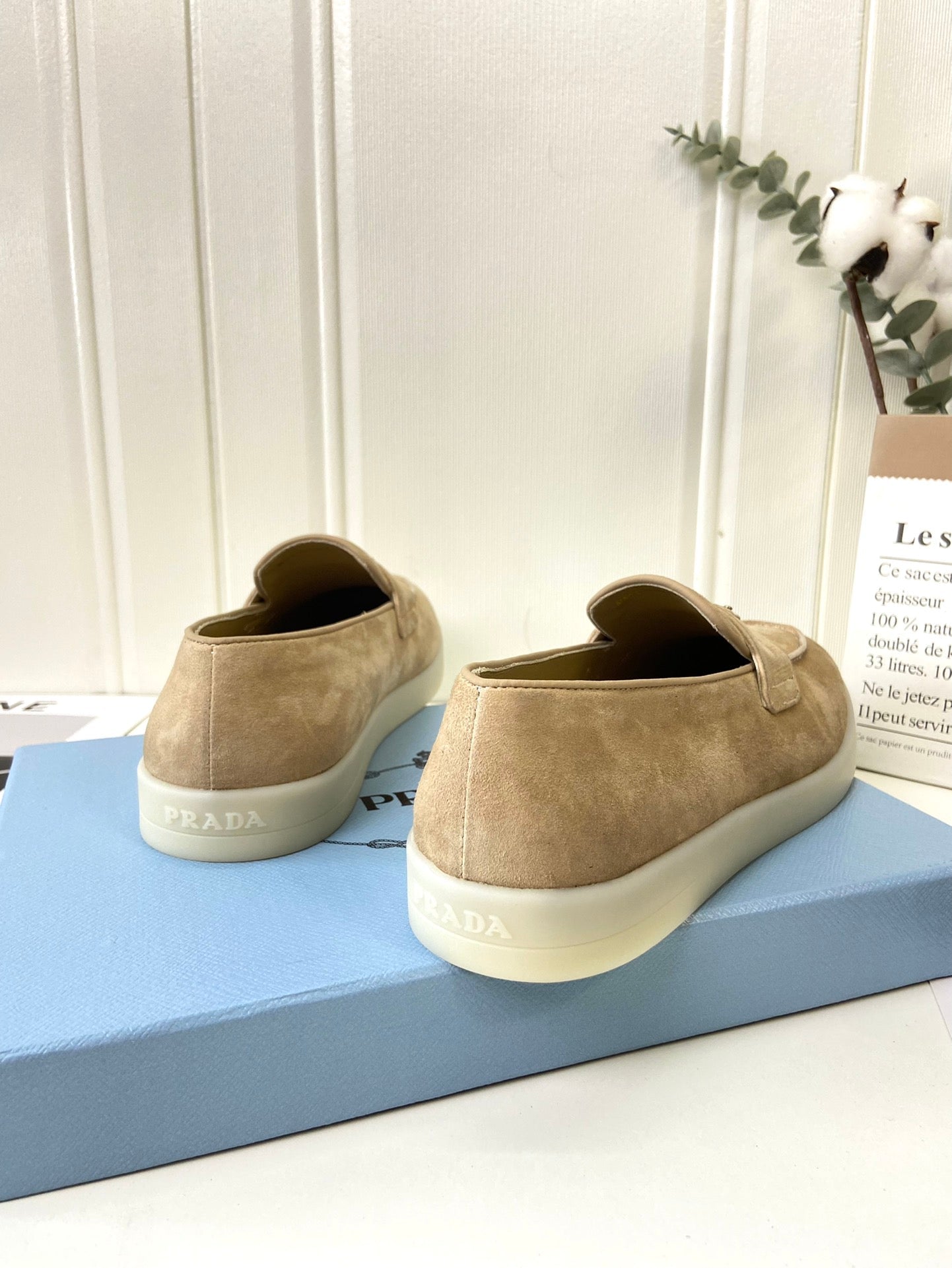 Prada Silhouette Loafers Khahi Soft Suede 839214