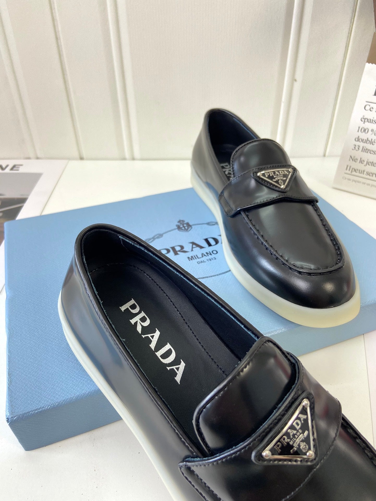 Prada Silhouette Loafers Black Leather 839211