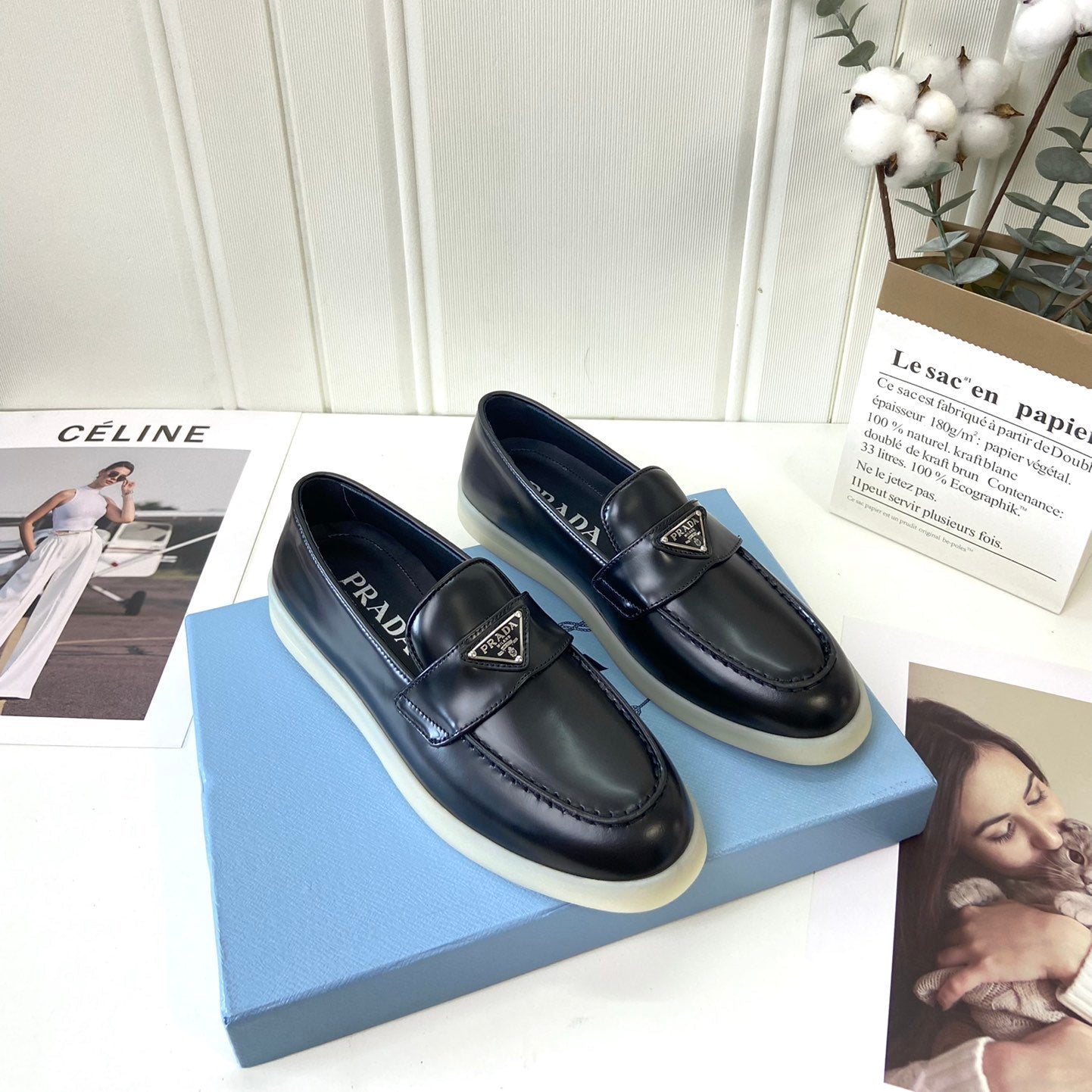 Prada Silhouette Loafers Black Leather 839211