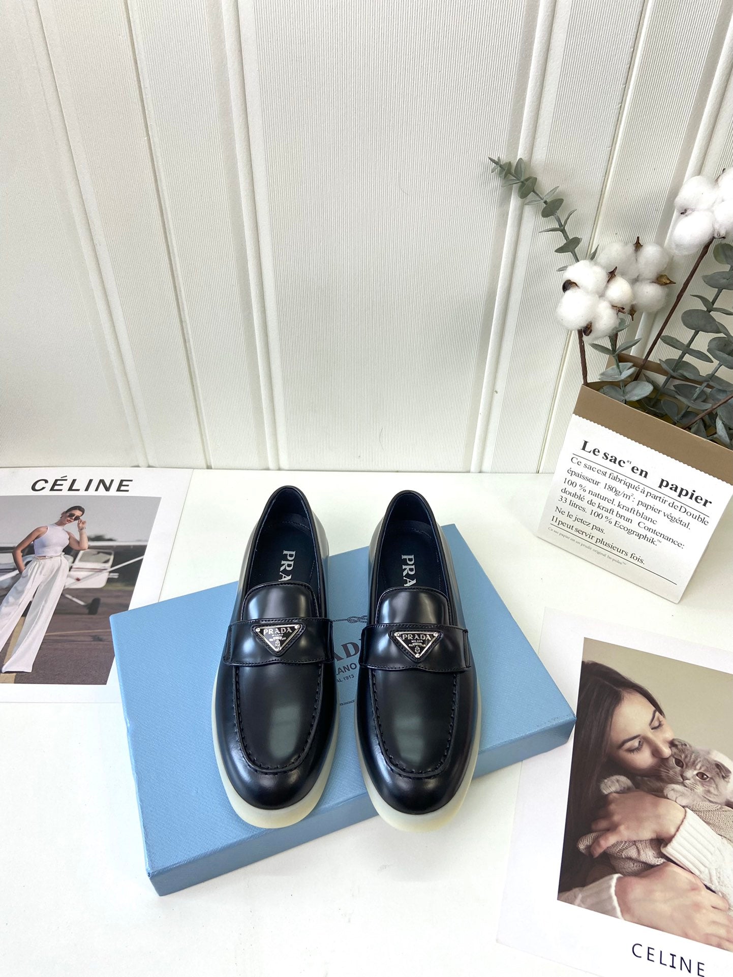 Prada Silhouette Loafers Black Leather 839211