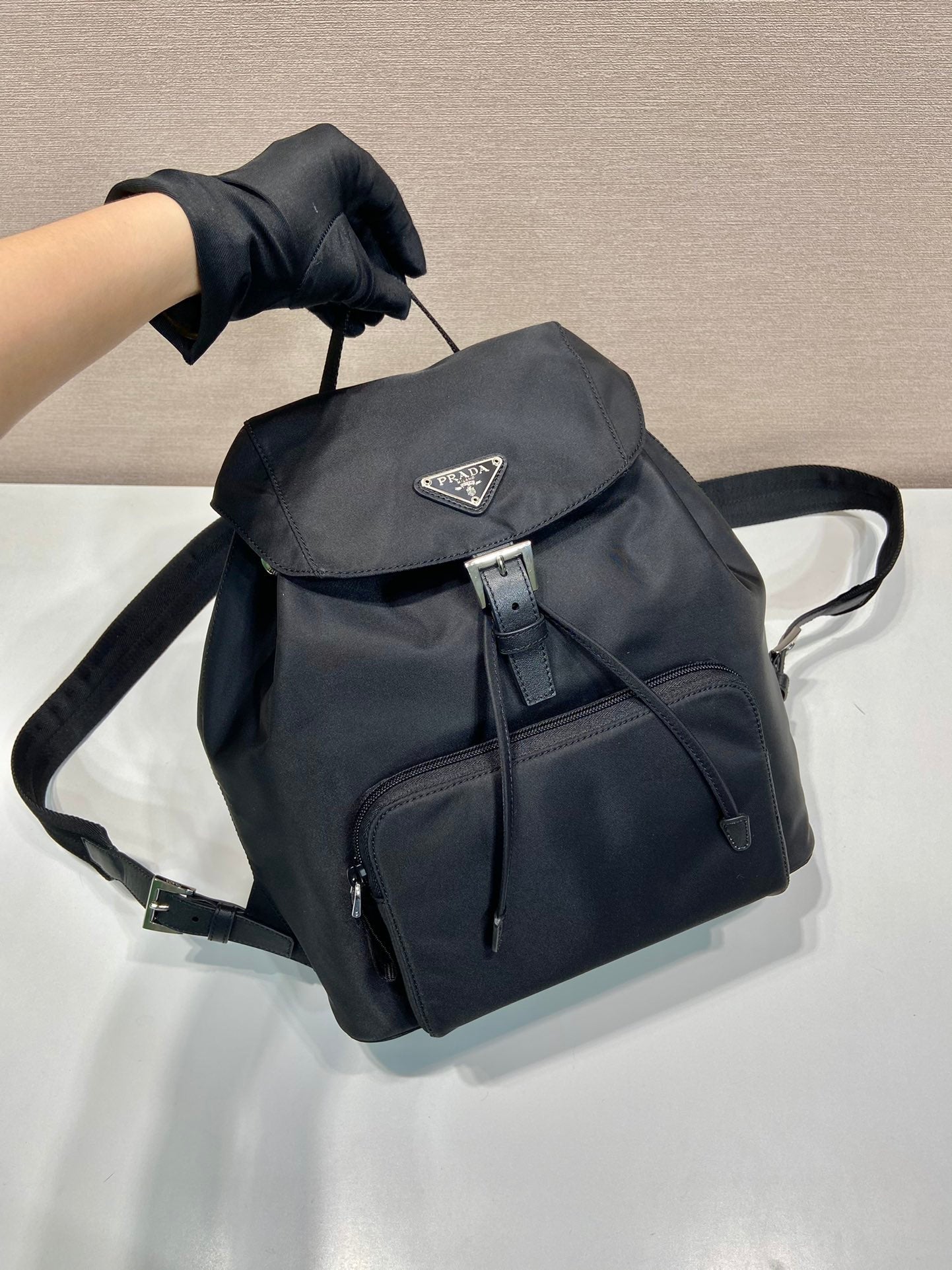 Prada 2026 Backpack 27cm Black Re-Nylon