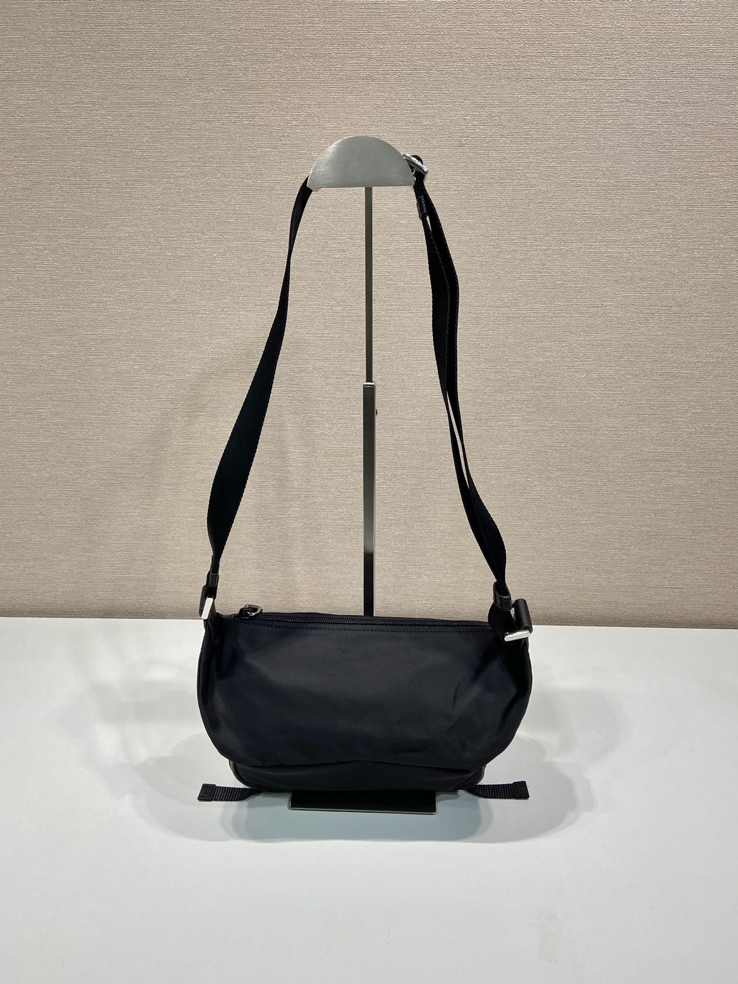 Prada Mini Messenger Bag 20cm Black Re-Nylon Leather