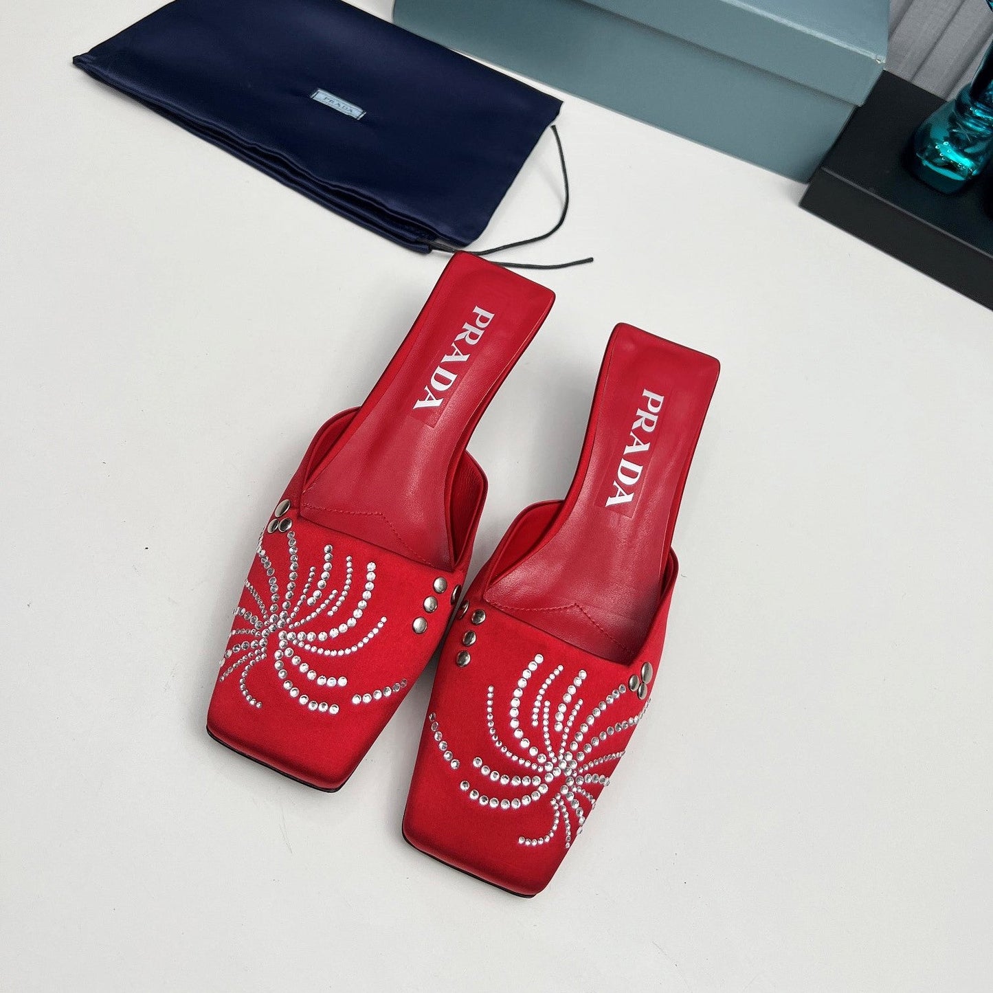 Prada 26SS Sandal 4cm Red Satin 680970