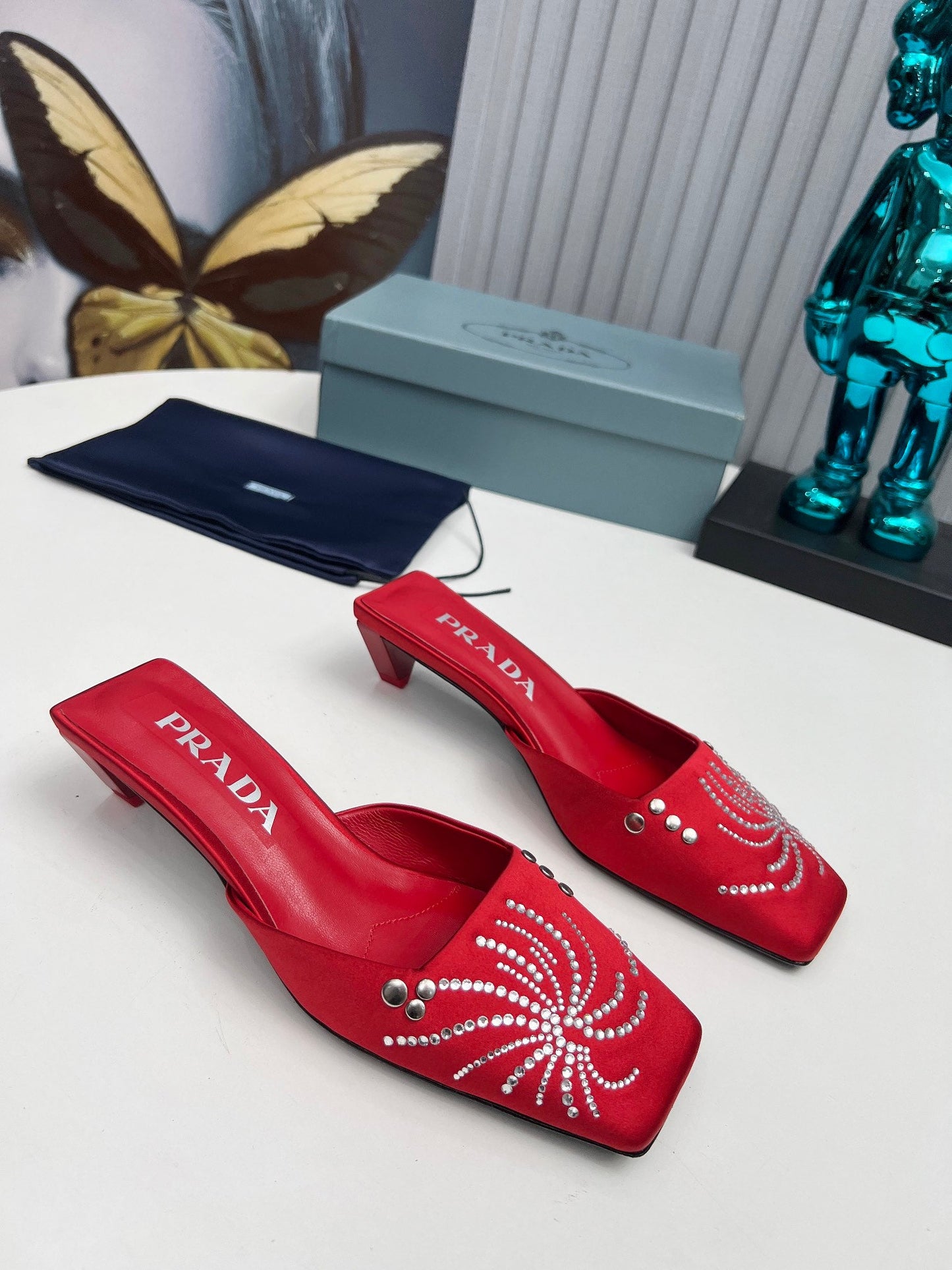 Prada 26SS Sandal 4cm Red Satin 680970