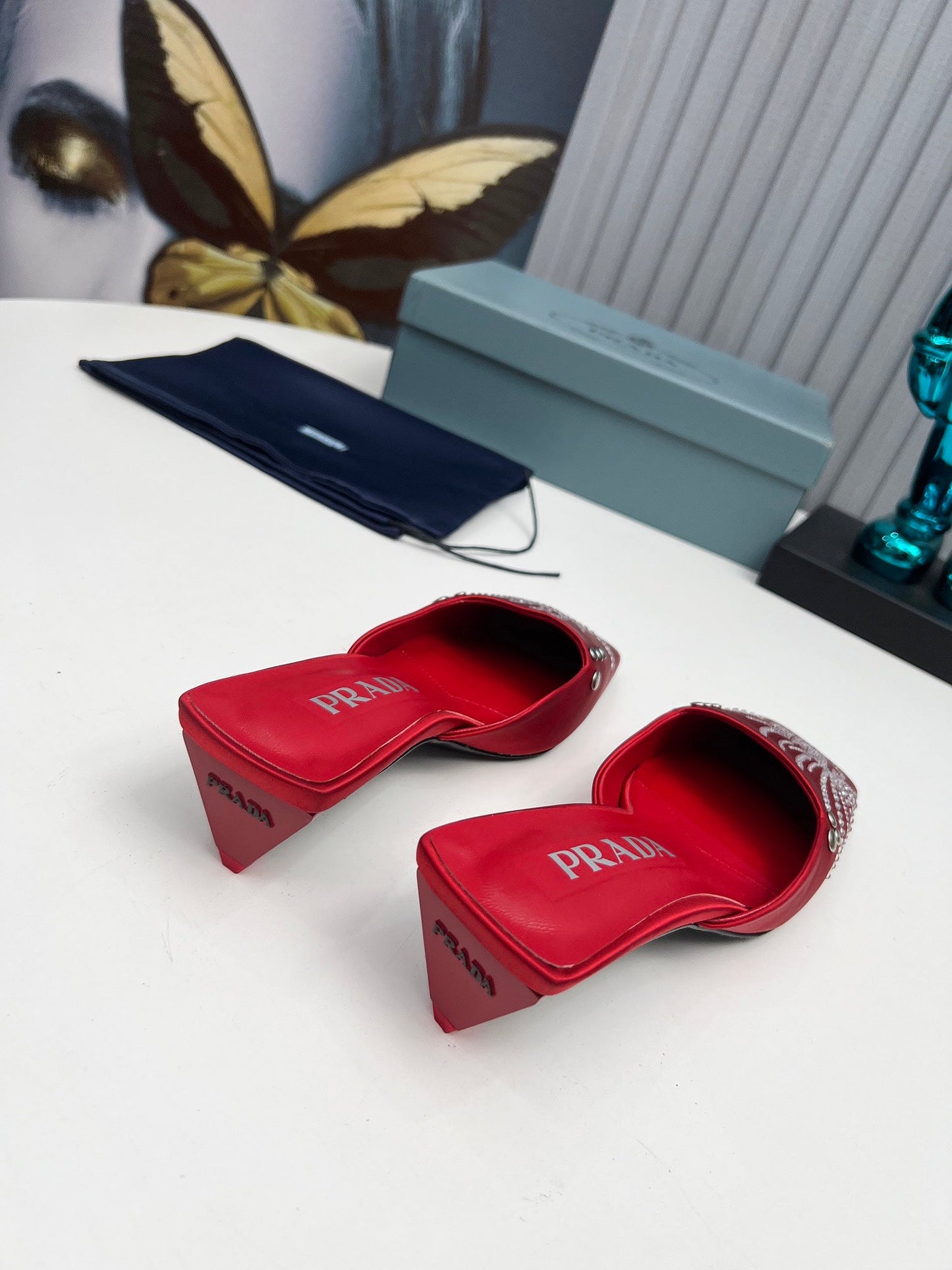 Prada 26SS Sandal 4cm Red Satin 680970