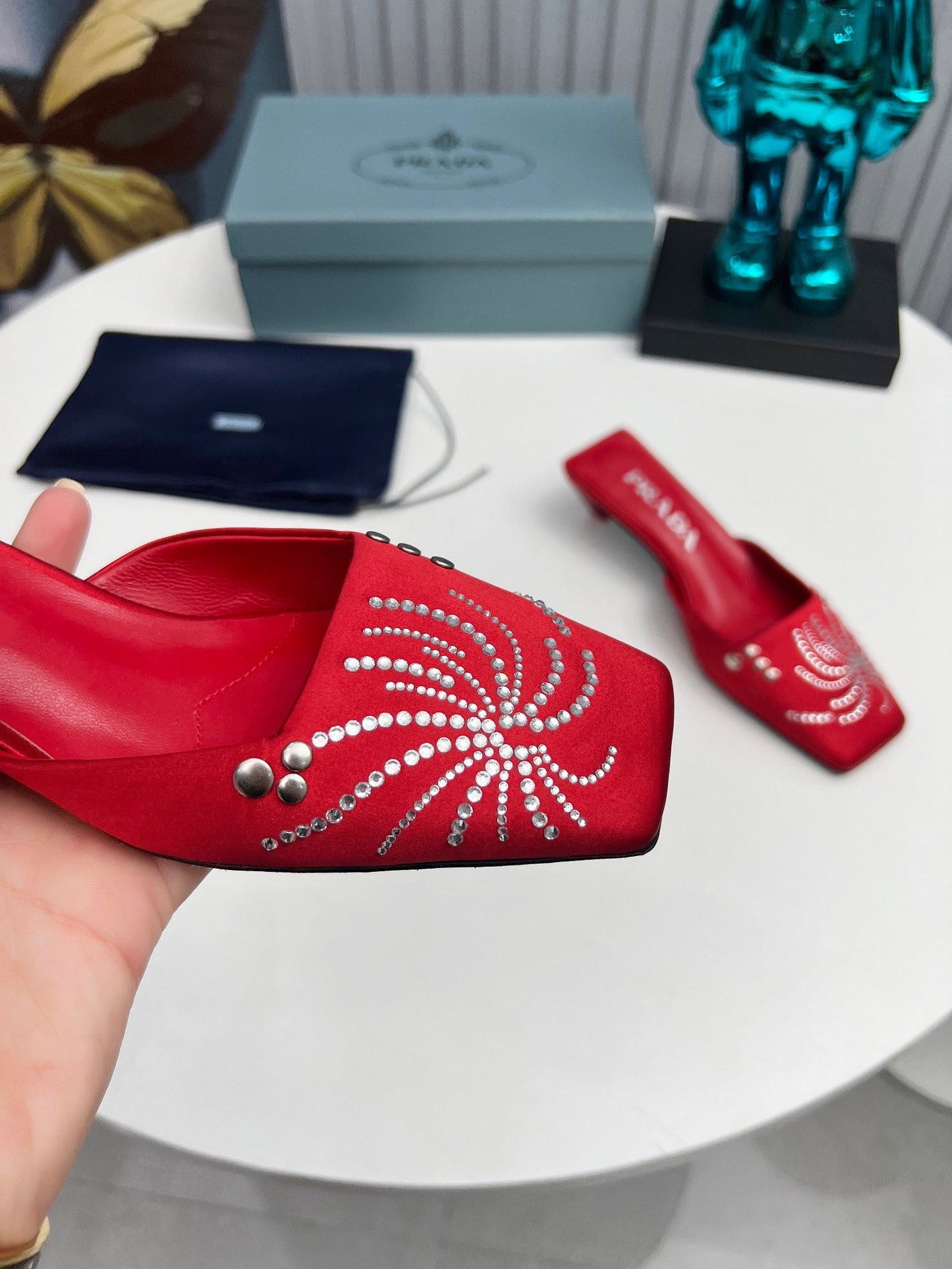 Prada 26SS Sandal 4cm Red Satin 680970