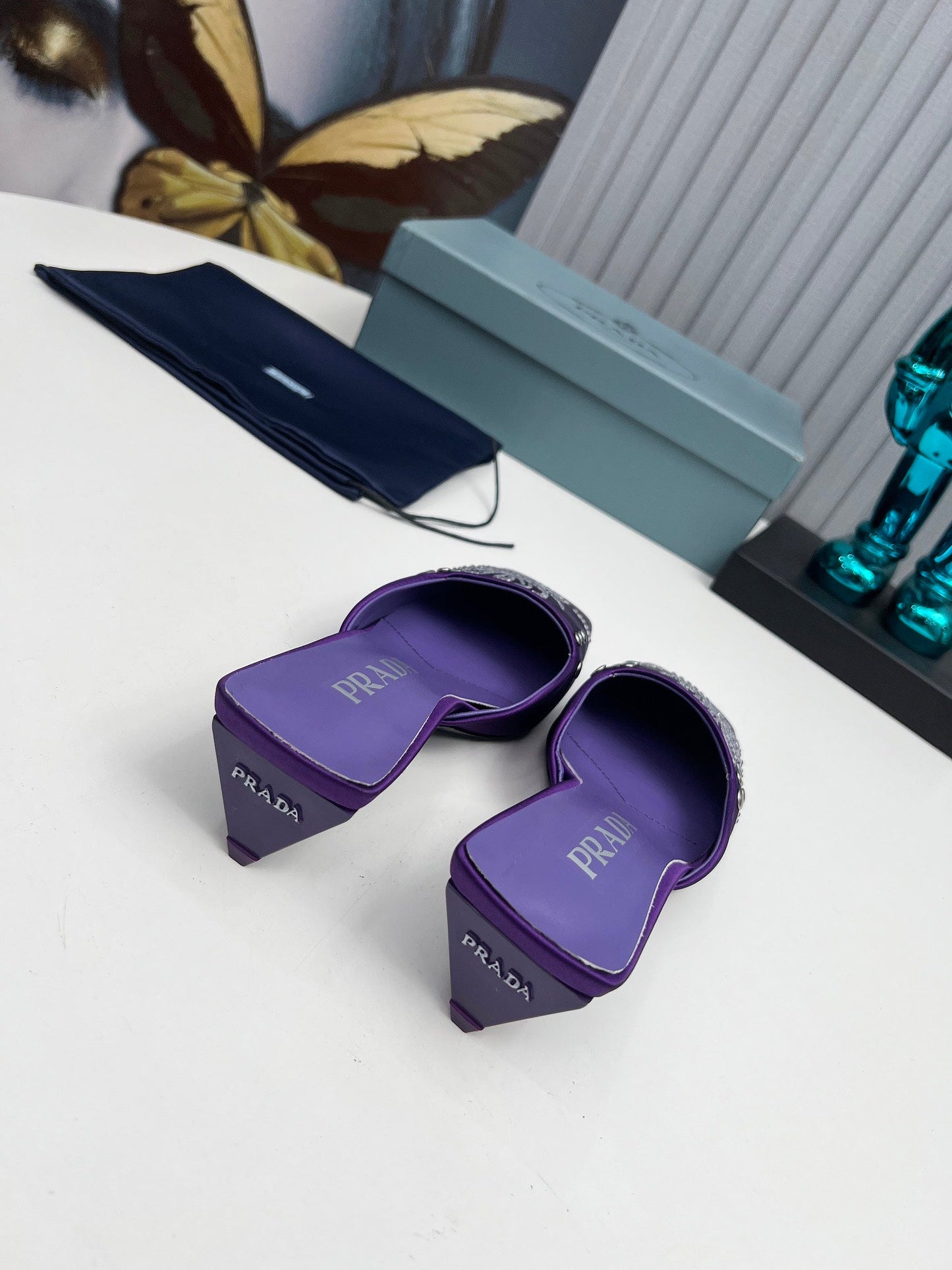 Prada 26SS Sandal 4cm Purple Satin 680974