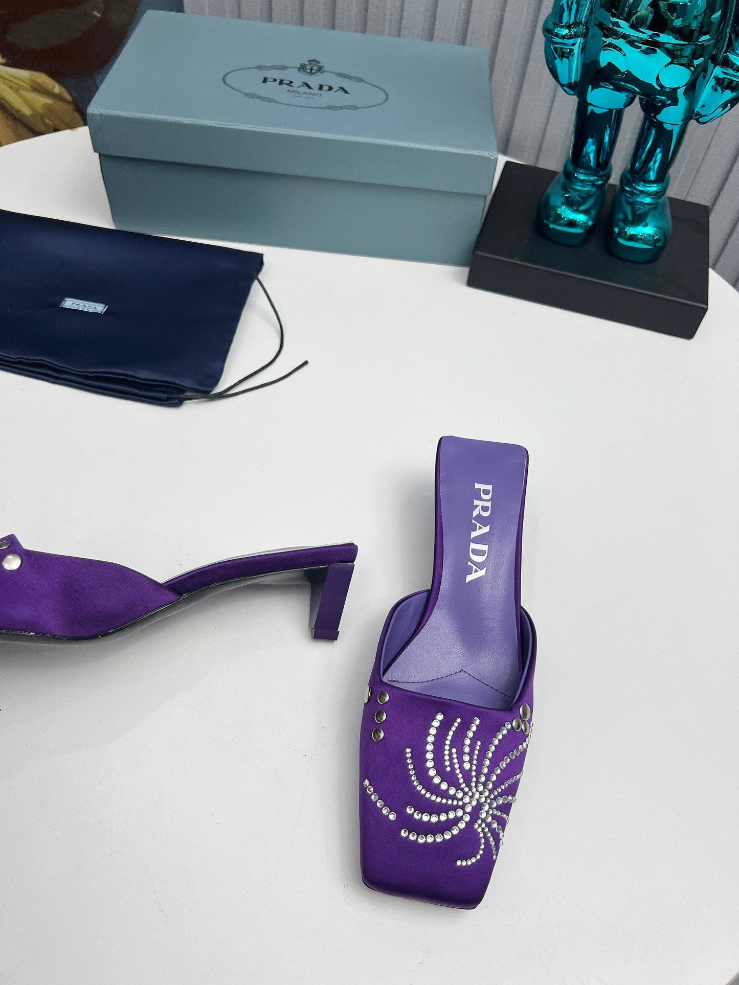 Prada 26SS Sandal 4cm Purple Satin 680974
