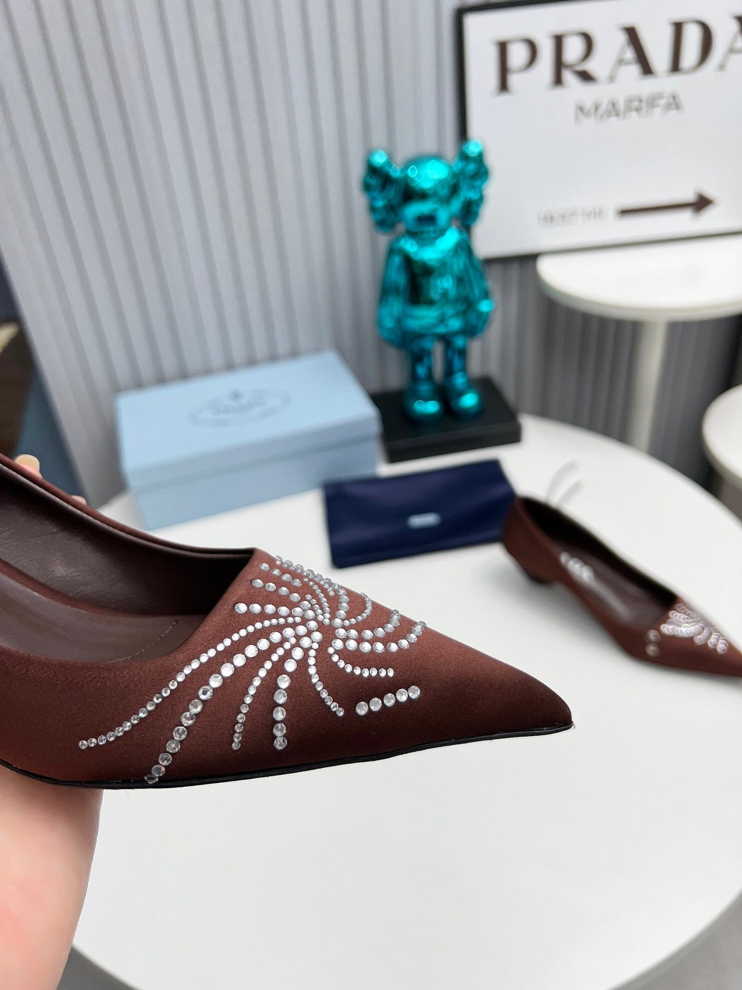 Prada 26SS Pumps 4cm Chocolate Satin 680957
