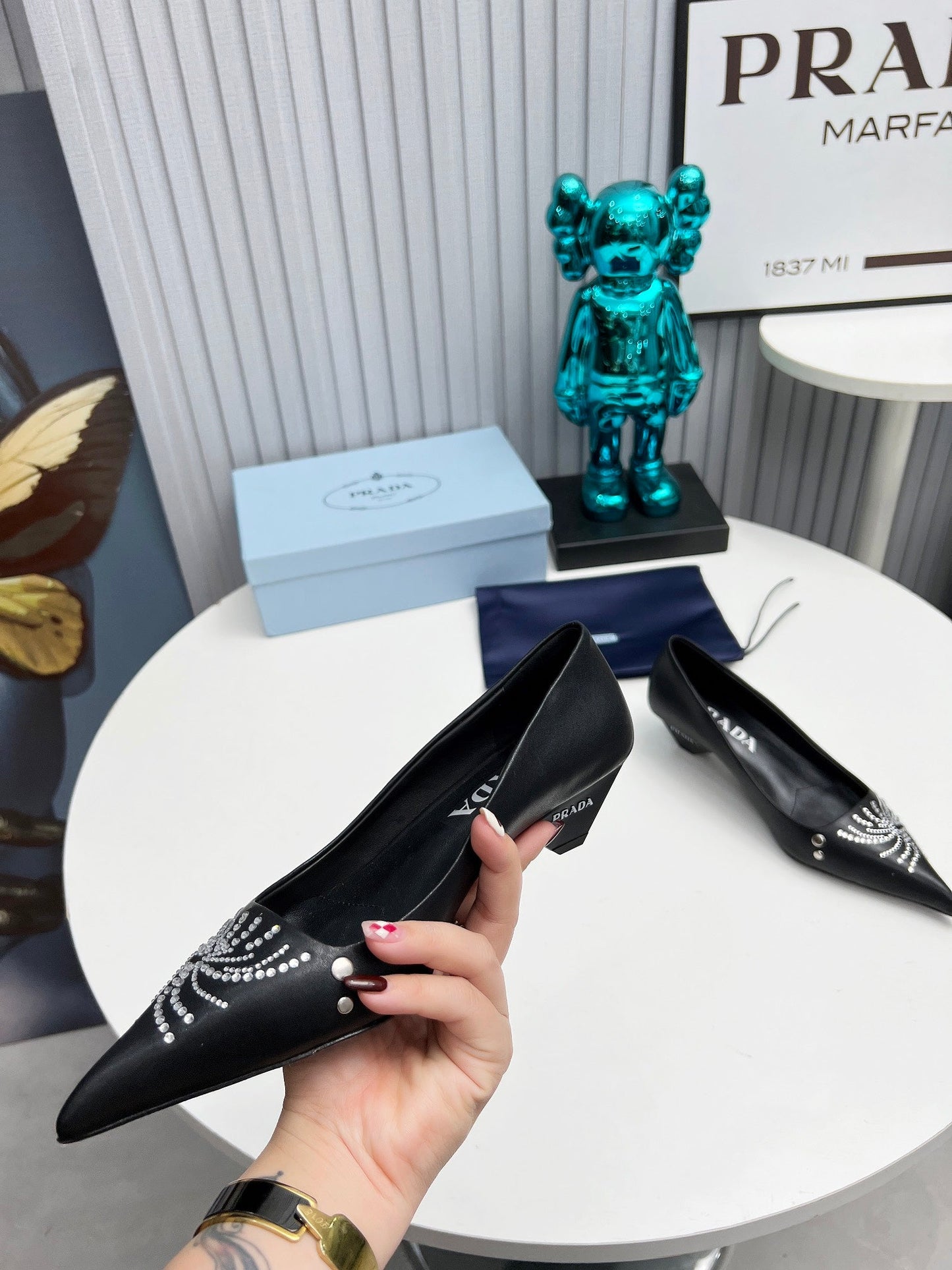 Prada 26SS Pumps 4cm Black Calfskin 680956