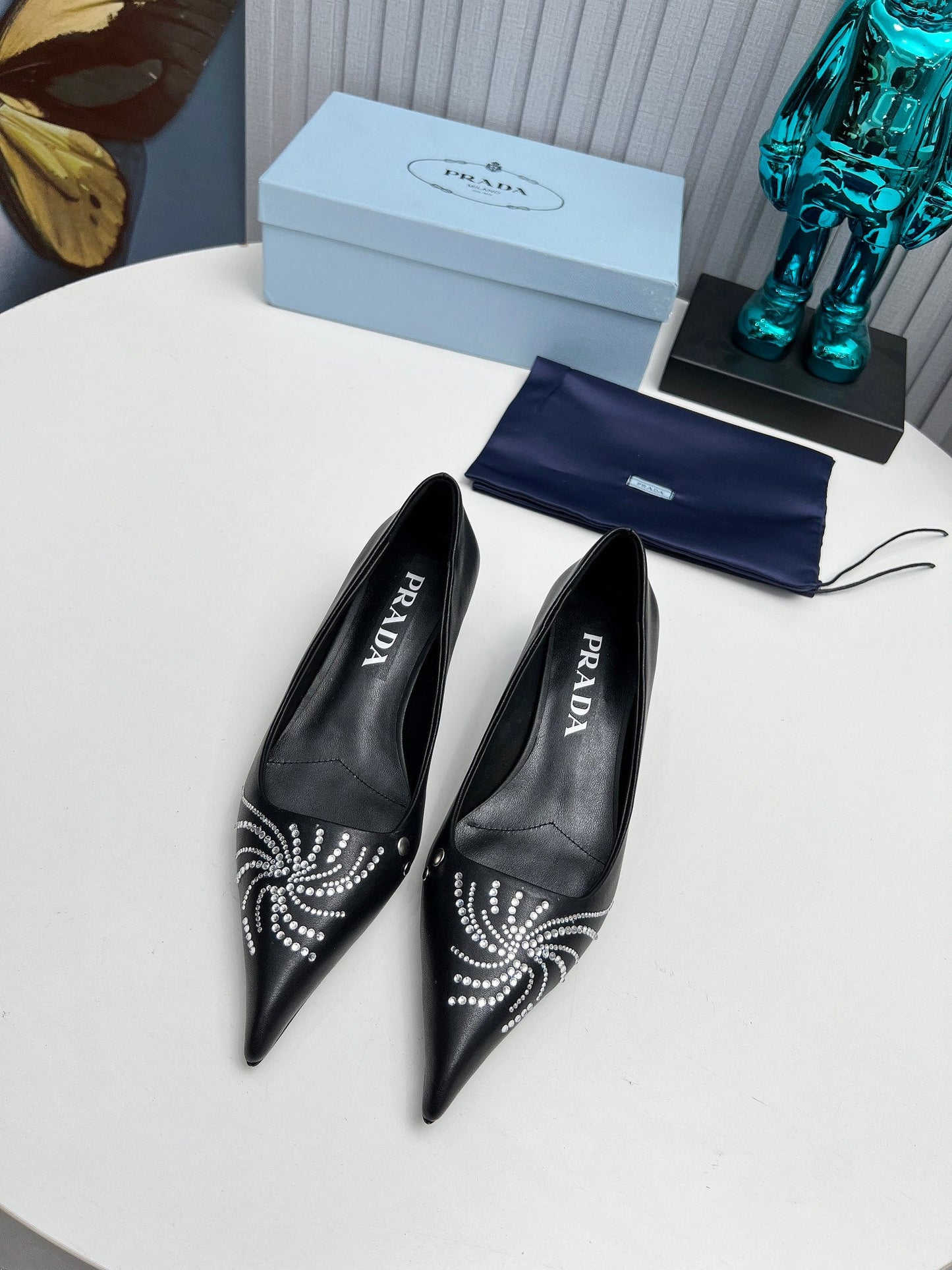 Prada 26SS Pumps 4cm Black Calfskin 680956