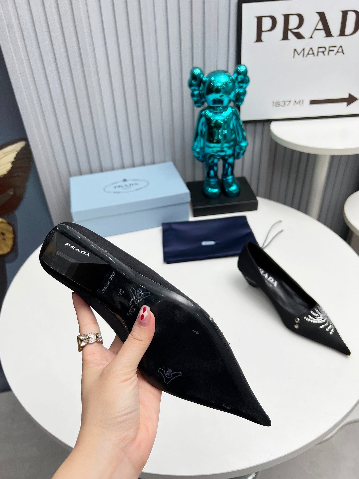 Prada 26SS Pumps 4cm Black Satin 680959