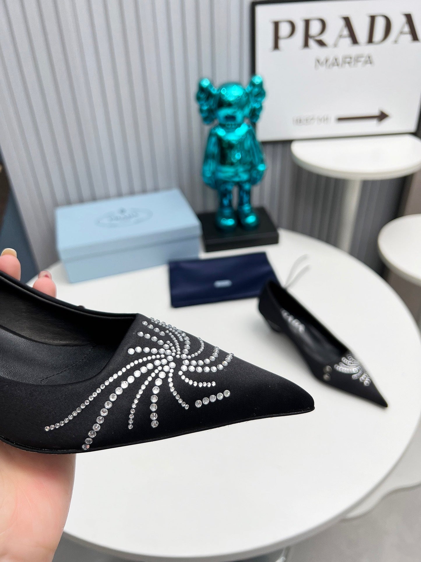 Prada 26SS Pumps 4cm Black Satin 680959