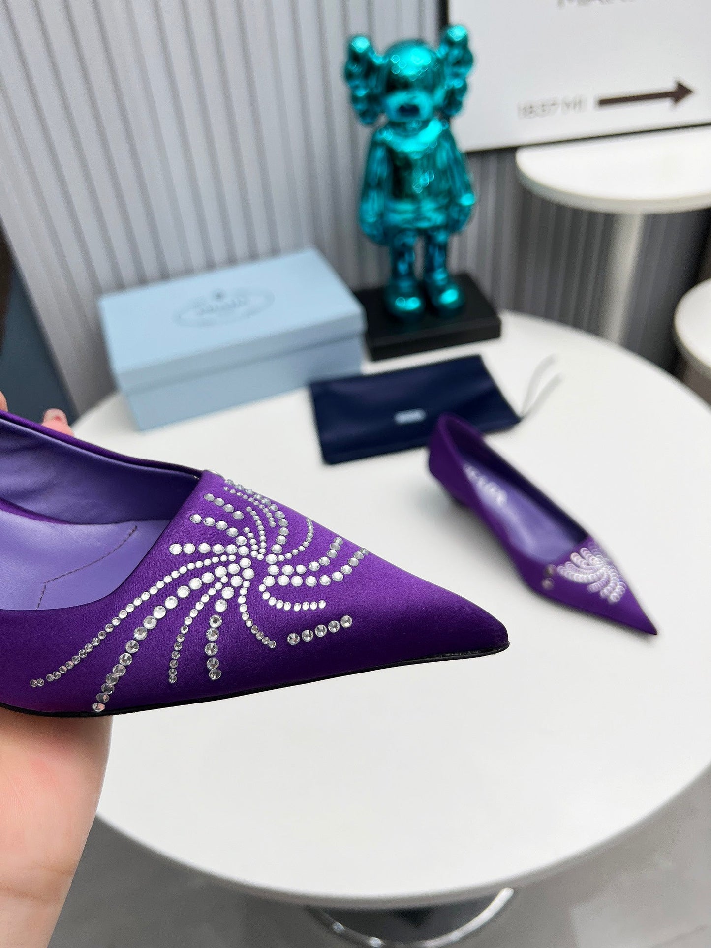 Prada 26SS Pumps 4cm Purple Satin 680961