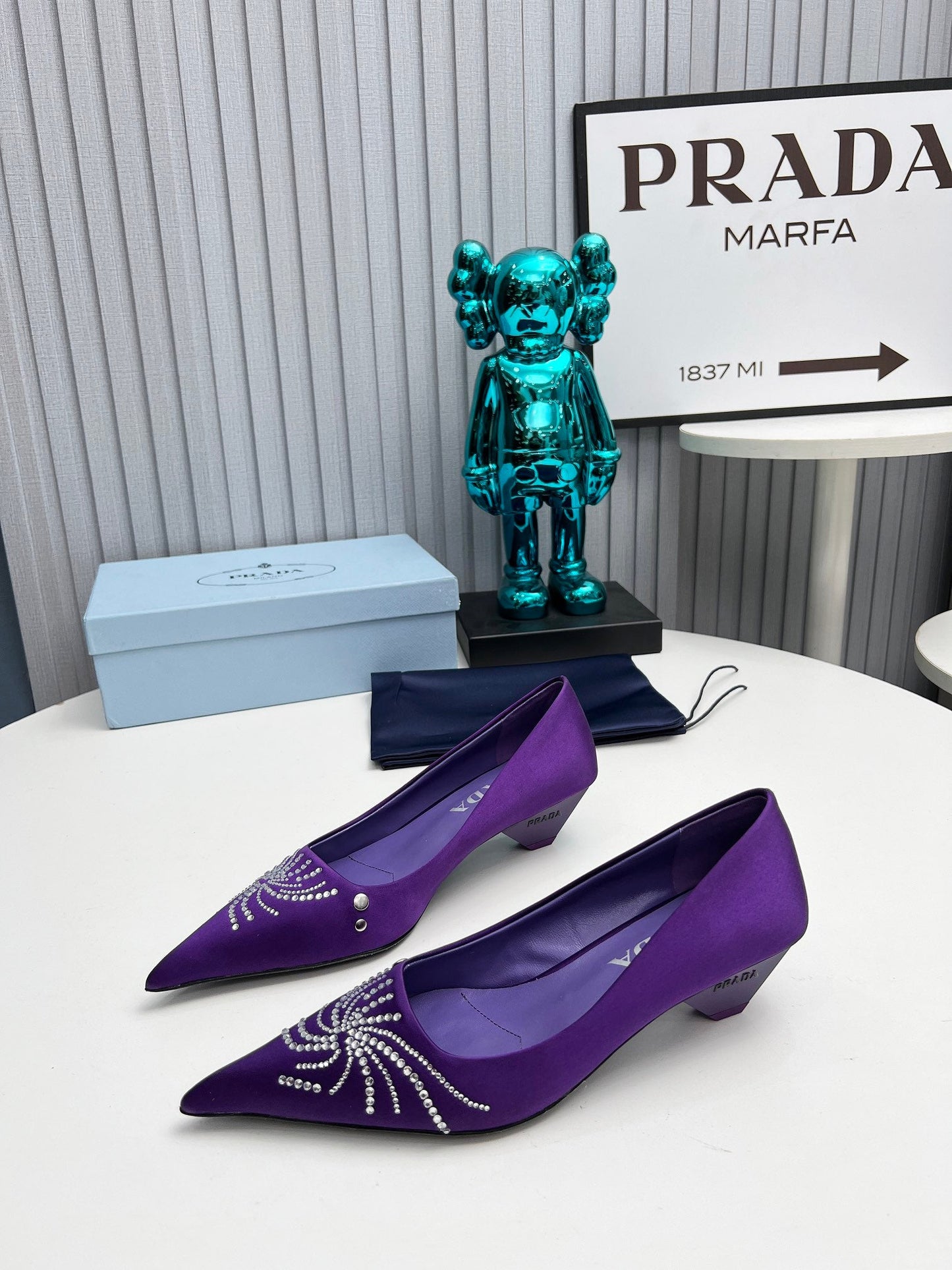 Prada 26SS Pumps 4cm Purple Satin 680961