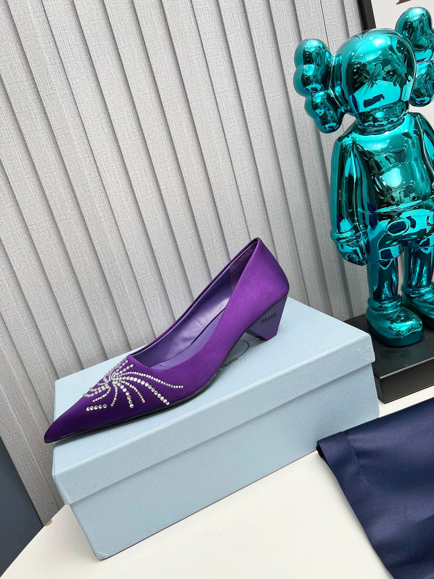 Prada 26SS Pumps 4cm Purple Satin 680961
