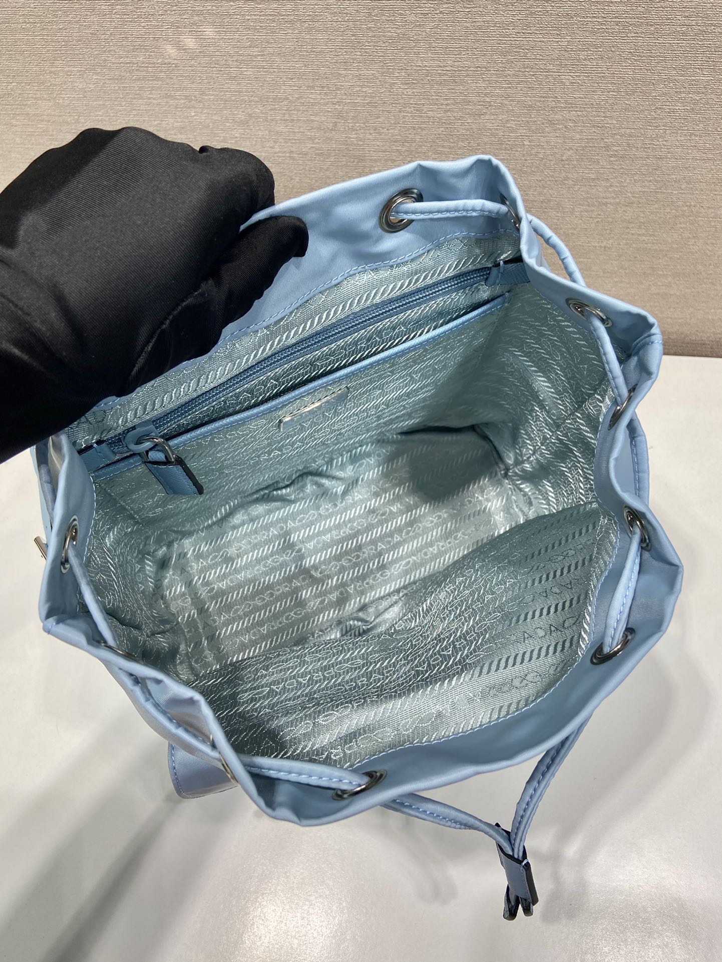 Small Backpack 28 In Sky Blue Parachute Fabric