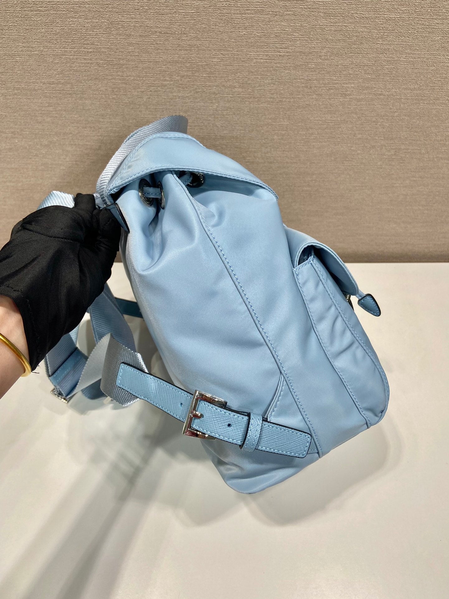 Small Backpack 28 In Sky Blue Parachute Fabric