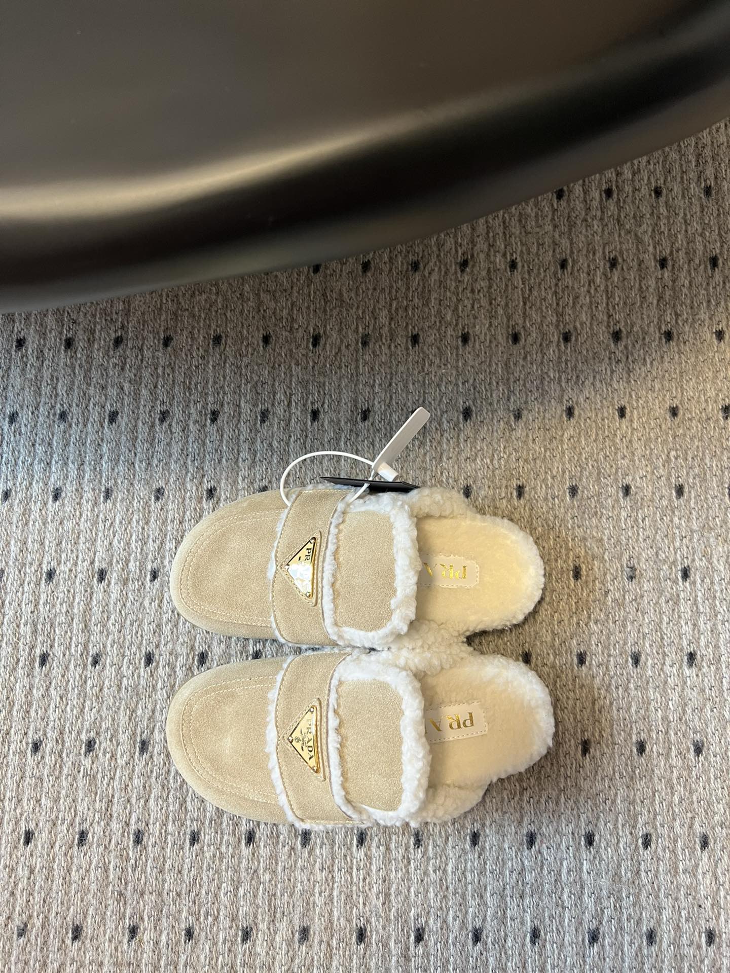 Pra Slippers Light Taupe Suede & Shearling 478566