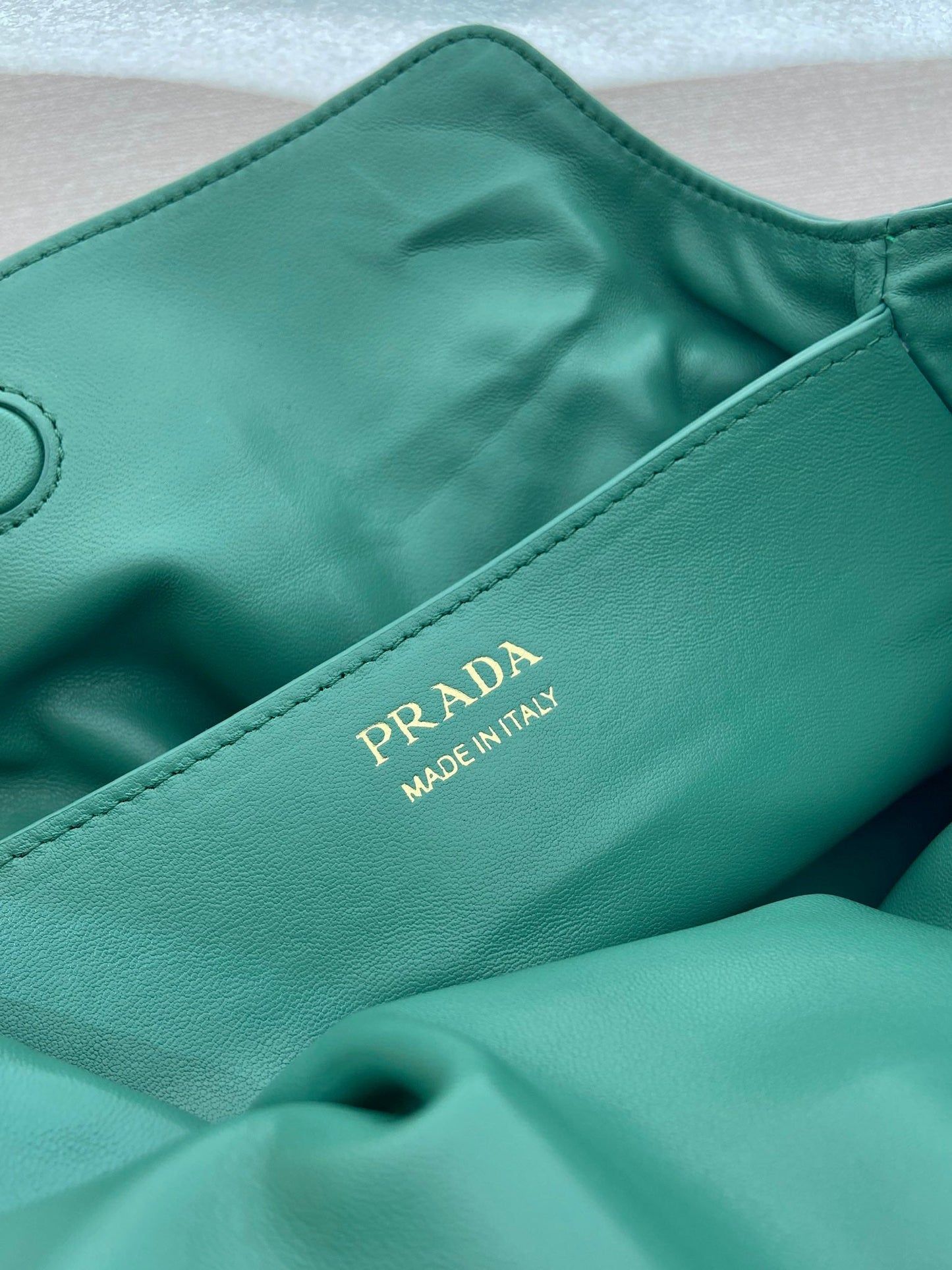 Prada Small Dada 25cm Teal Green Nappa Leather