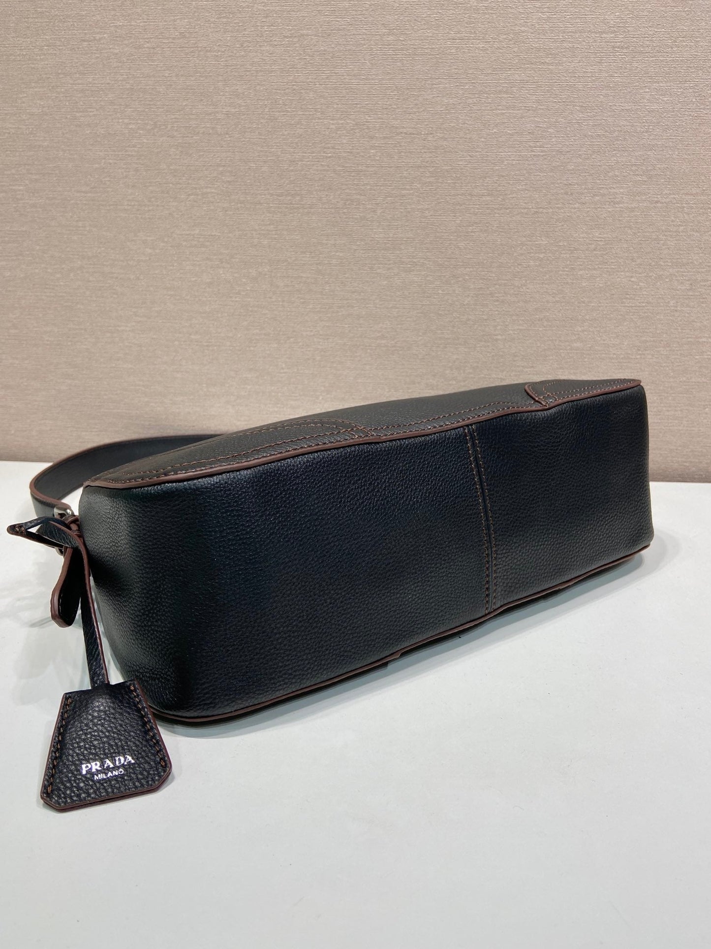 Prada Aimèe Large Shoulder 36cm Bag Black Cowhide