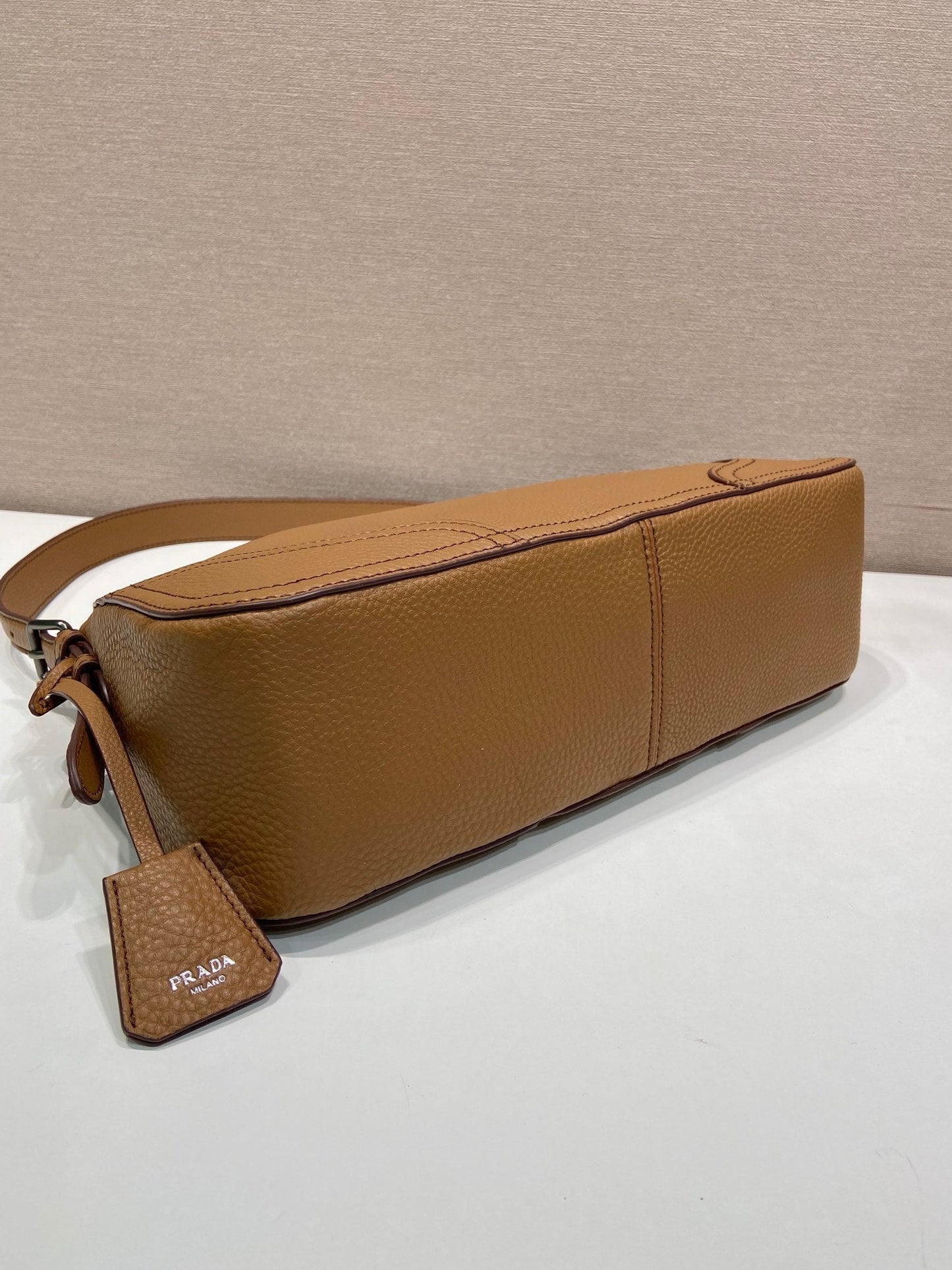 Prada Aimèe Large Shoulder 36cm Bag Brown Cowhide