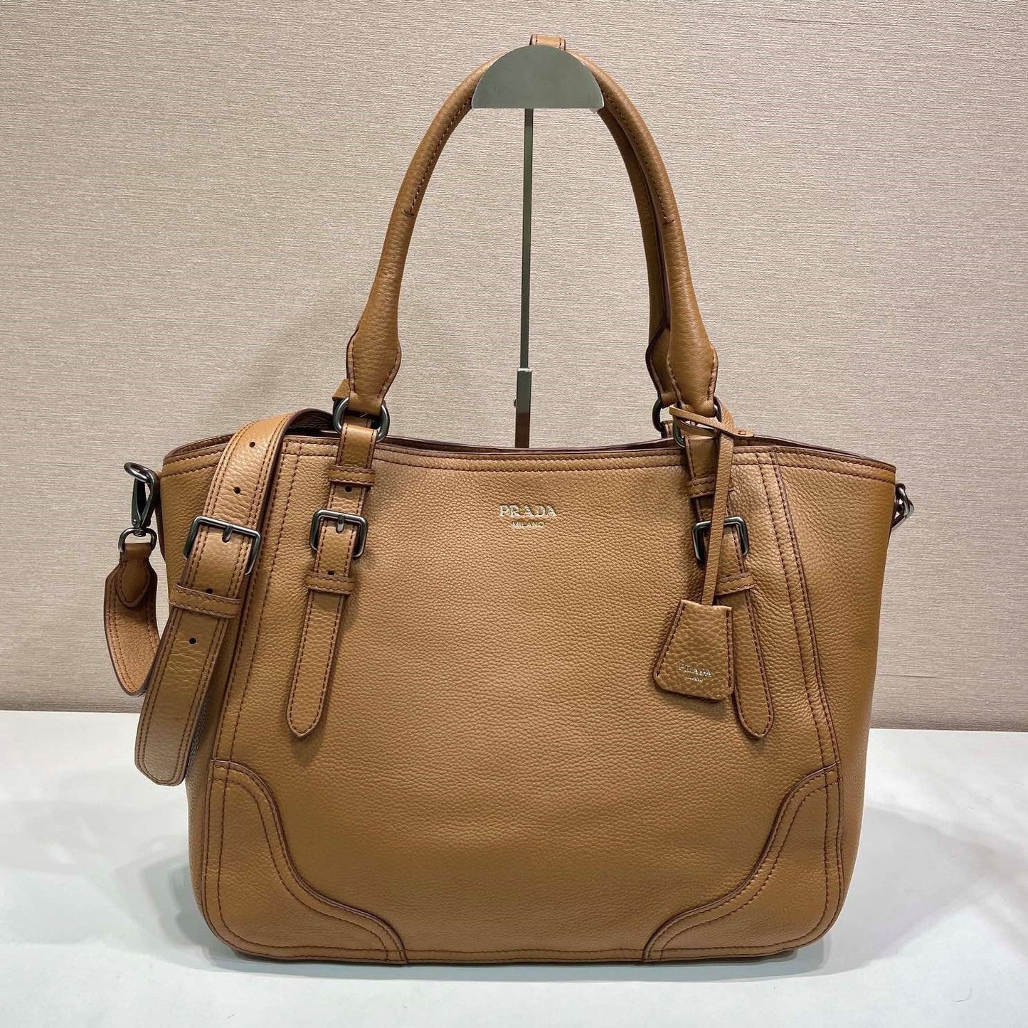 Prada Large Tote Bag 38cm Brown Leather