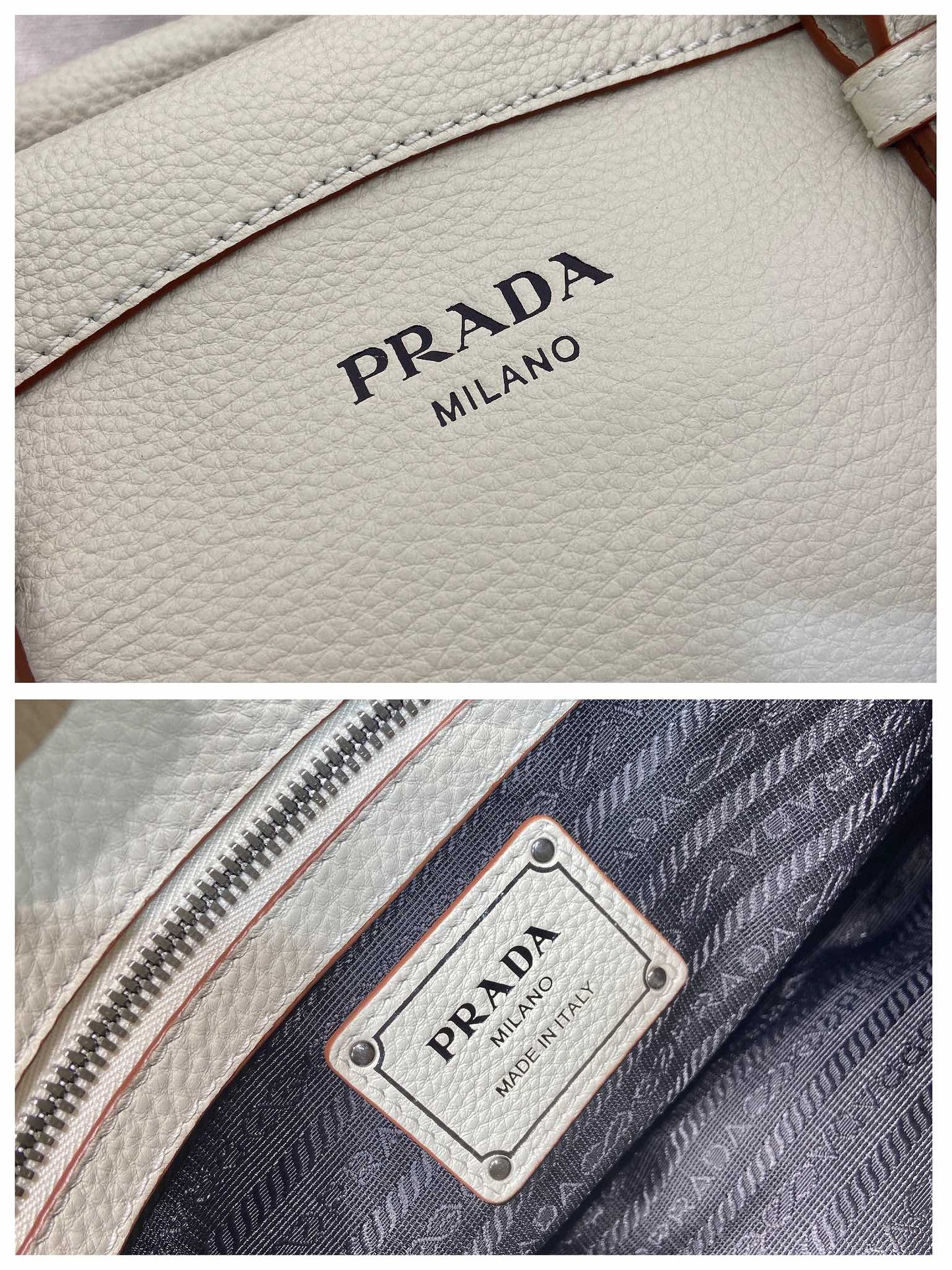 Prada Large Tote Bag 35cm Ivory Leather