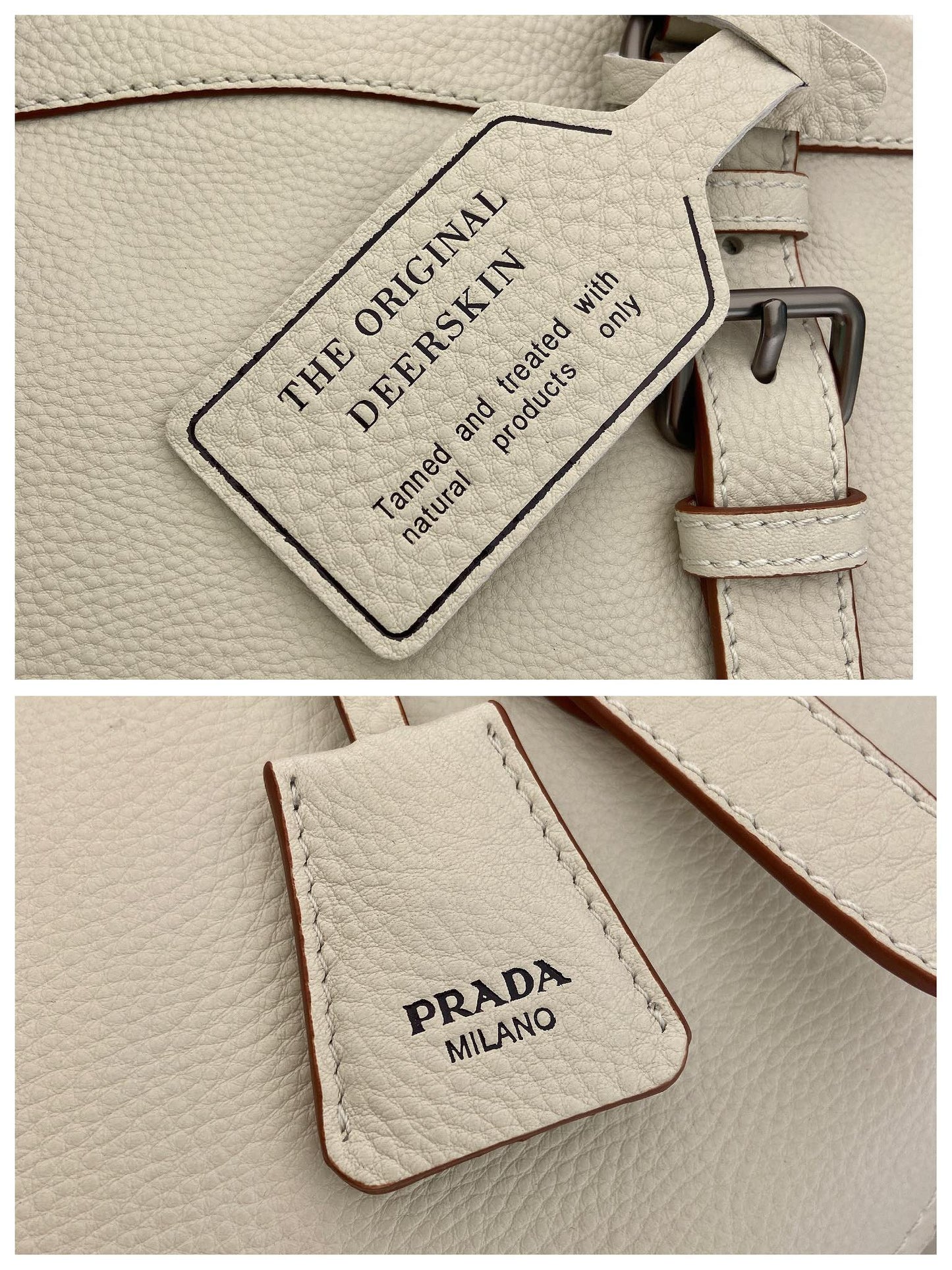 Prada Large Tote Bag 35cm Ivory Leather