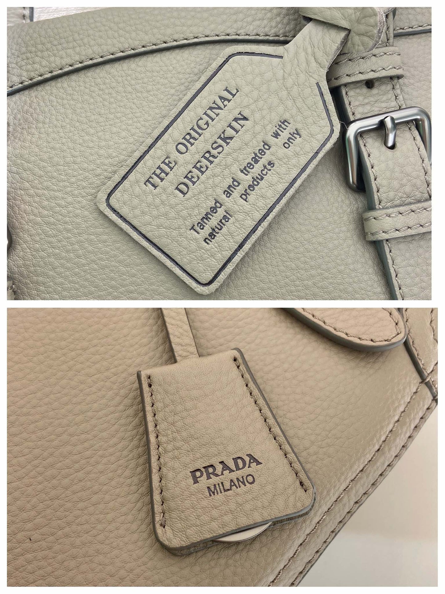 Prada Large Tote Bag 35cm Taupe Leather