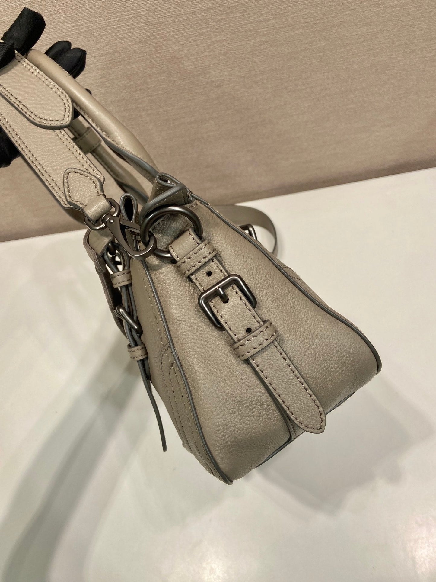 Prada Large Tote Bag 35cm Taupe Leather