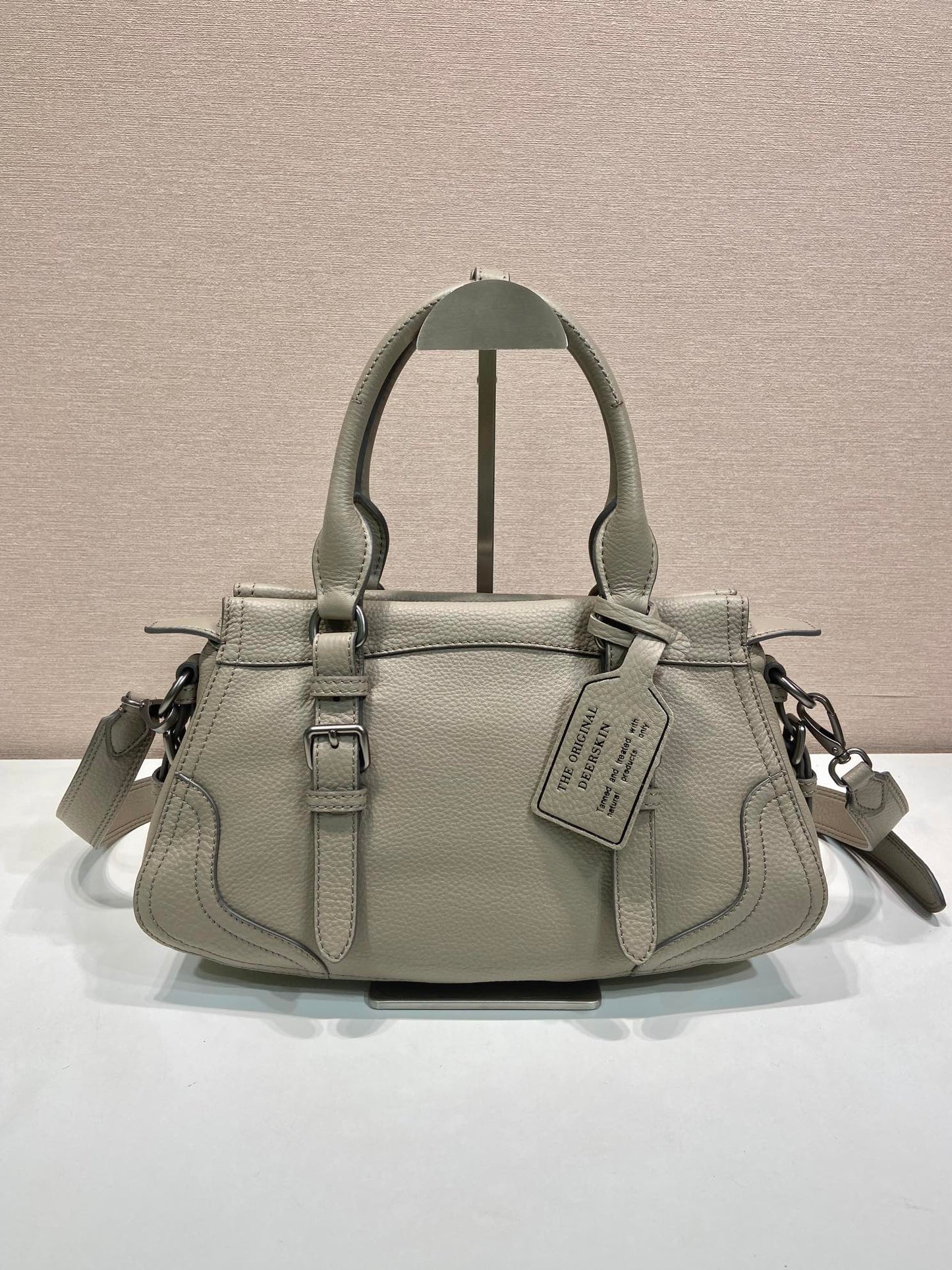 Prada Large Tote Bag 35cm Taupe Leather