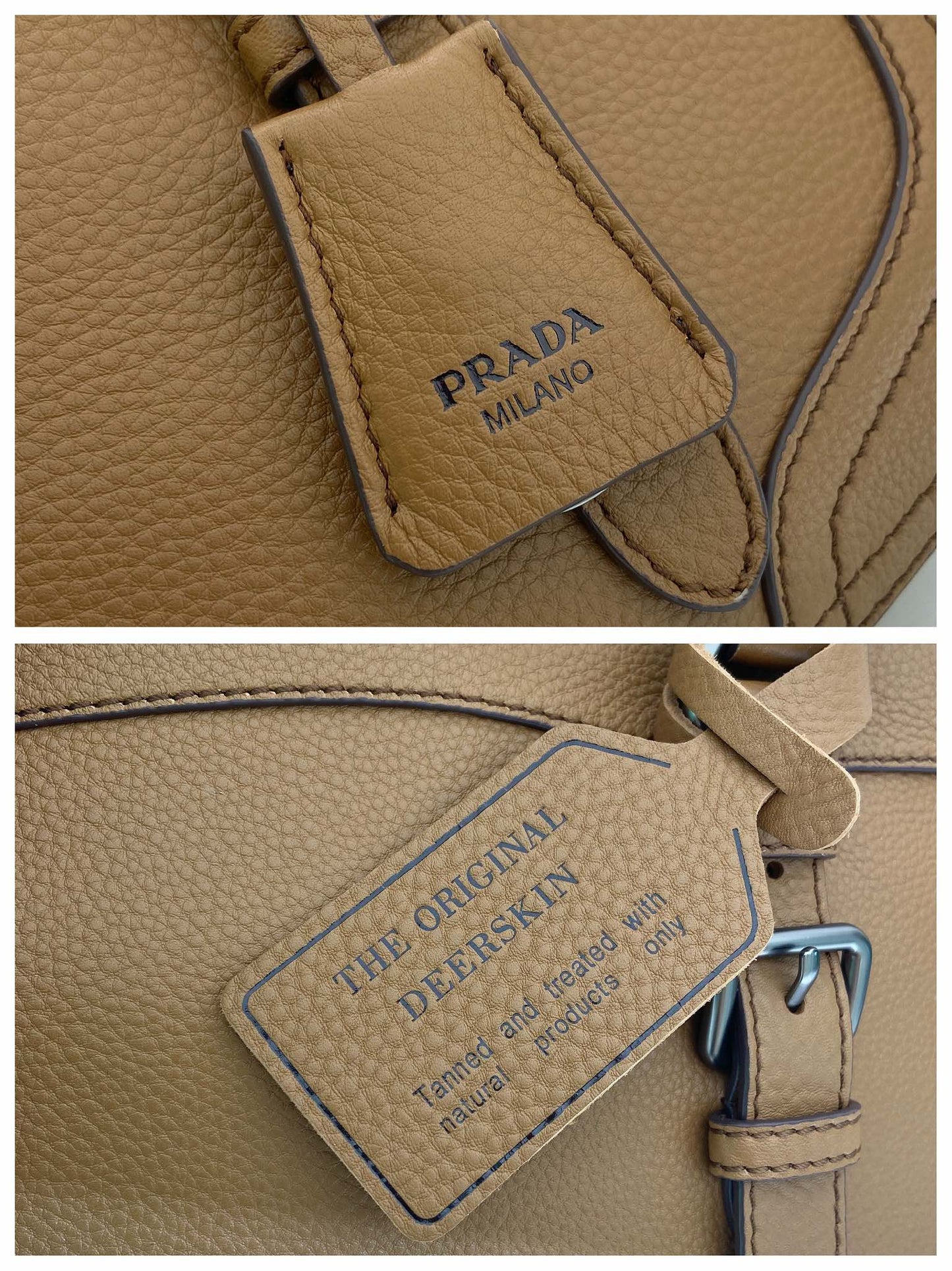 Prada Large Tote Bag 35cm Camel Leather