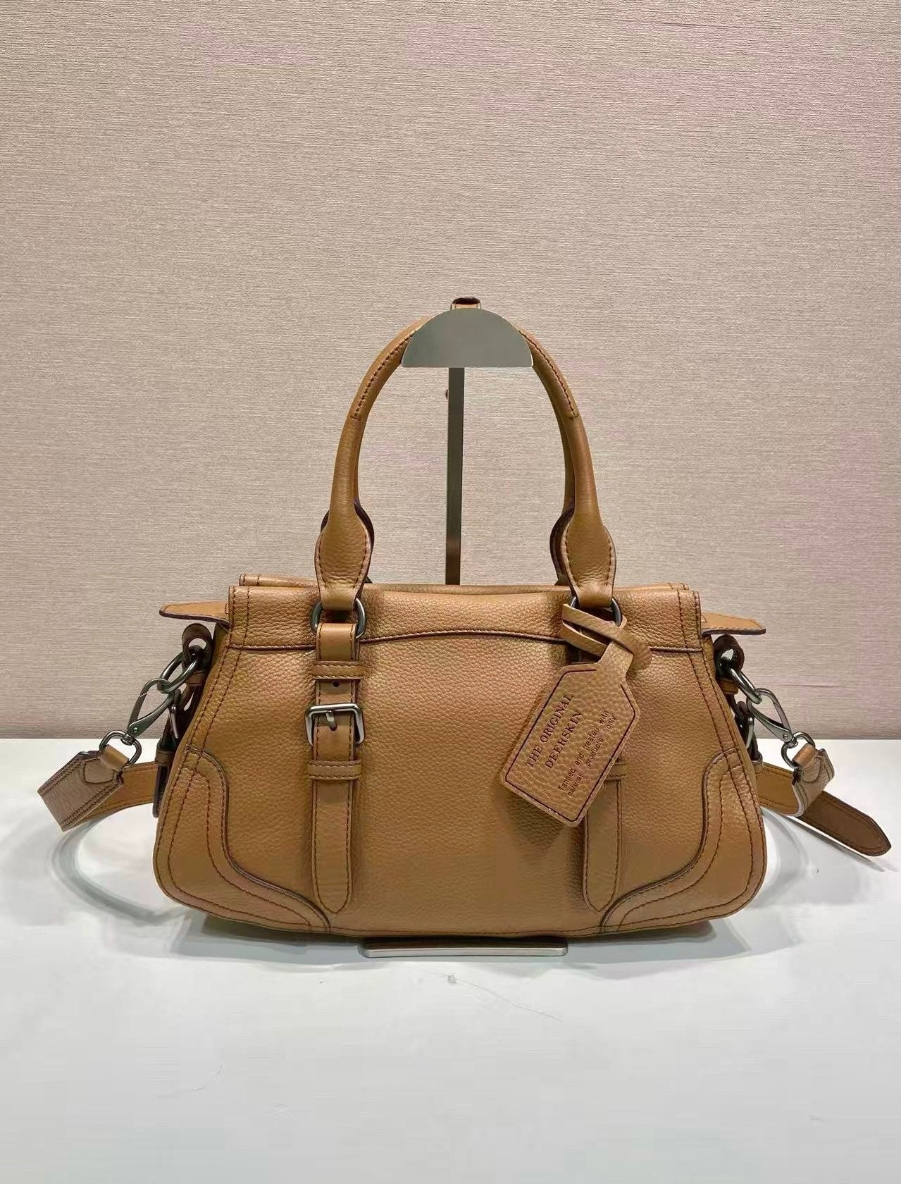 Prada Large Tote Bag 35cm Camel Leather